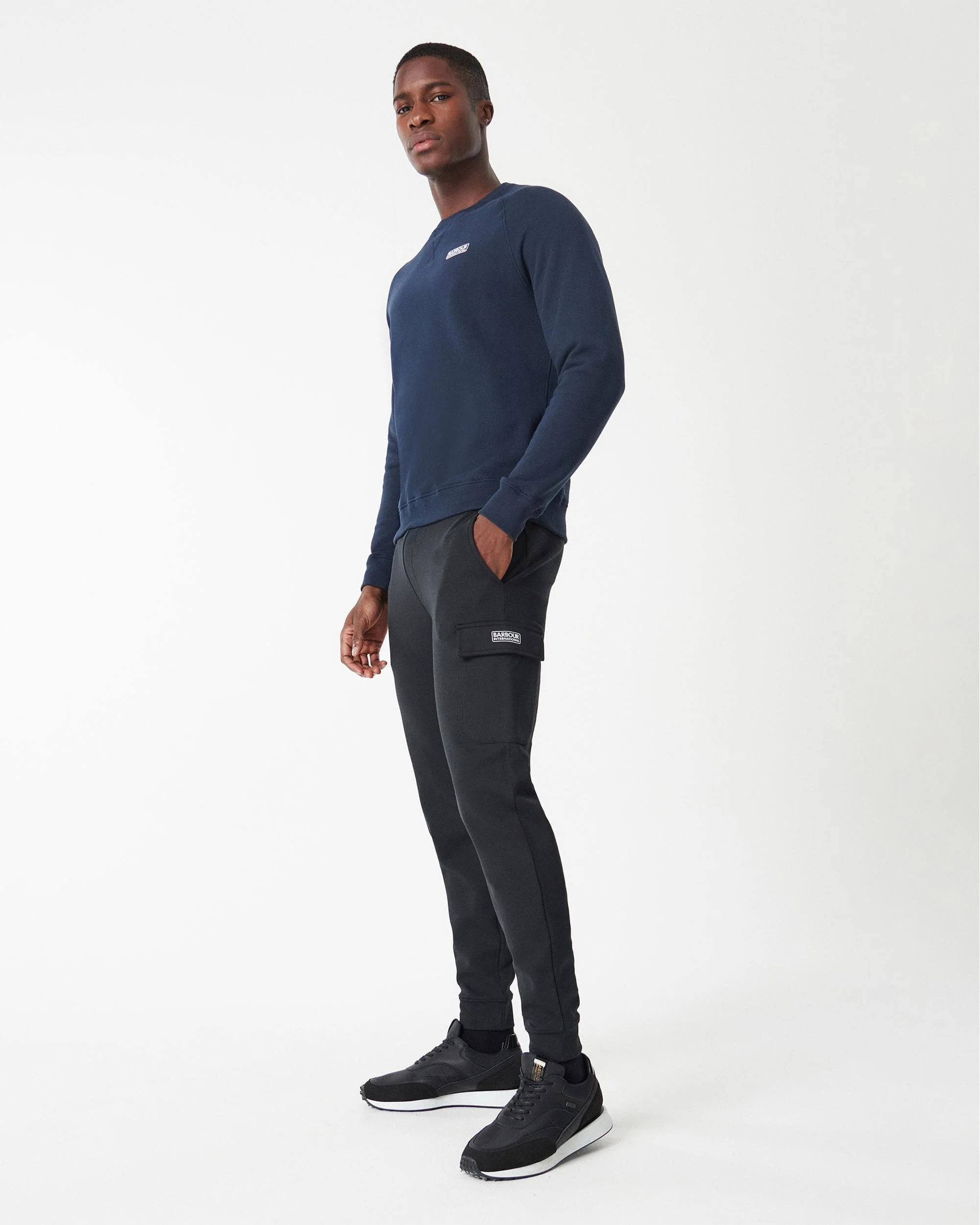 Barbour International Essential Crew Mens Sweatshirt - International Navy - Image 3