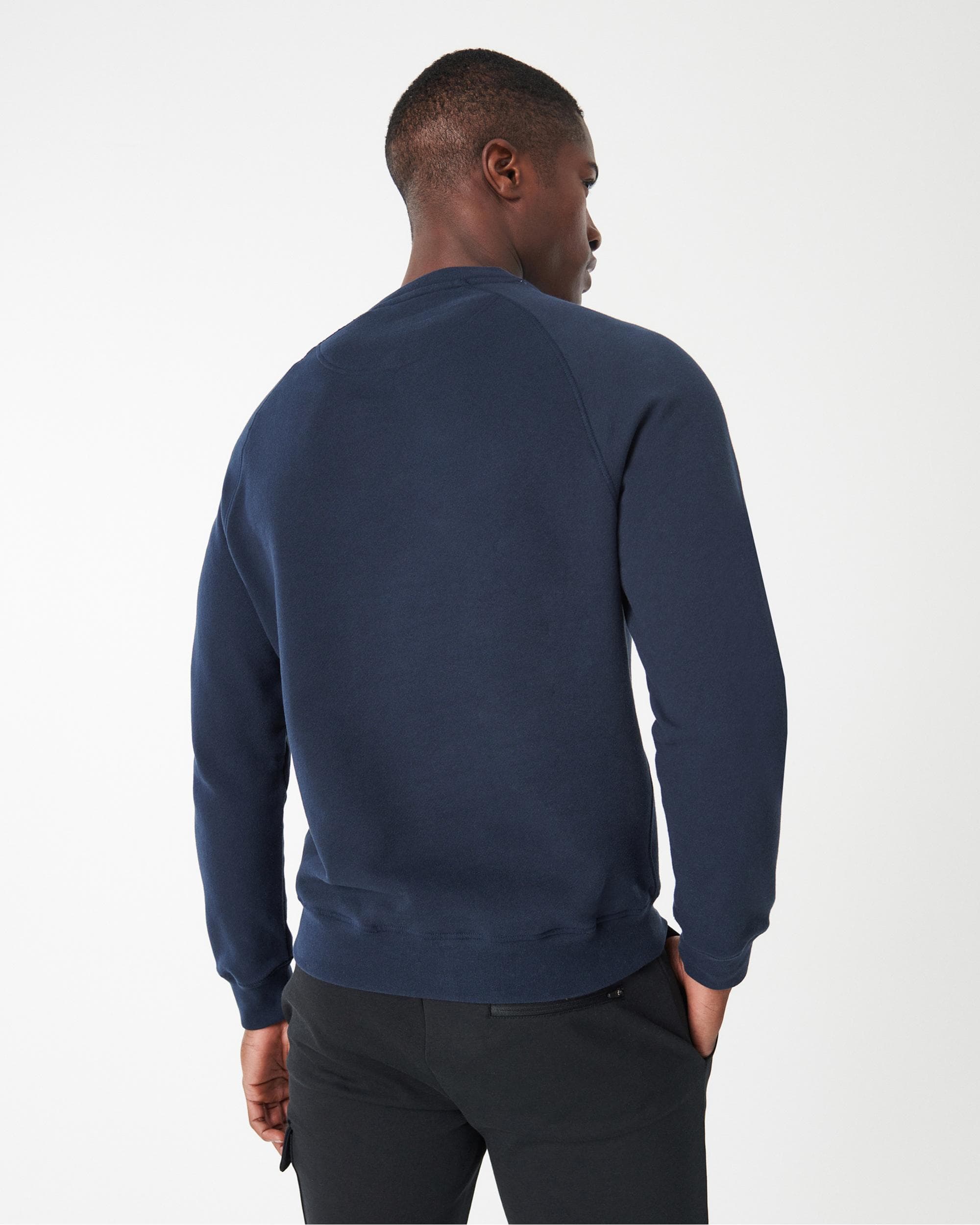 Barbour International Essential Crew Mens Sweatshirt - International Navy - Image 4