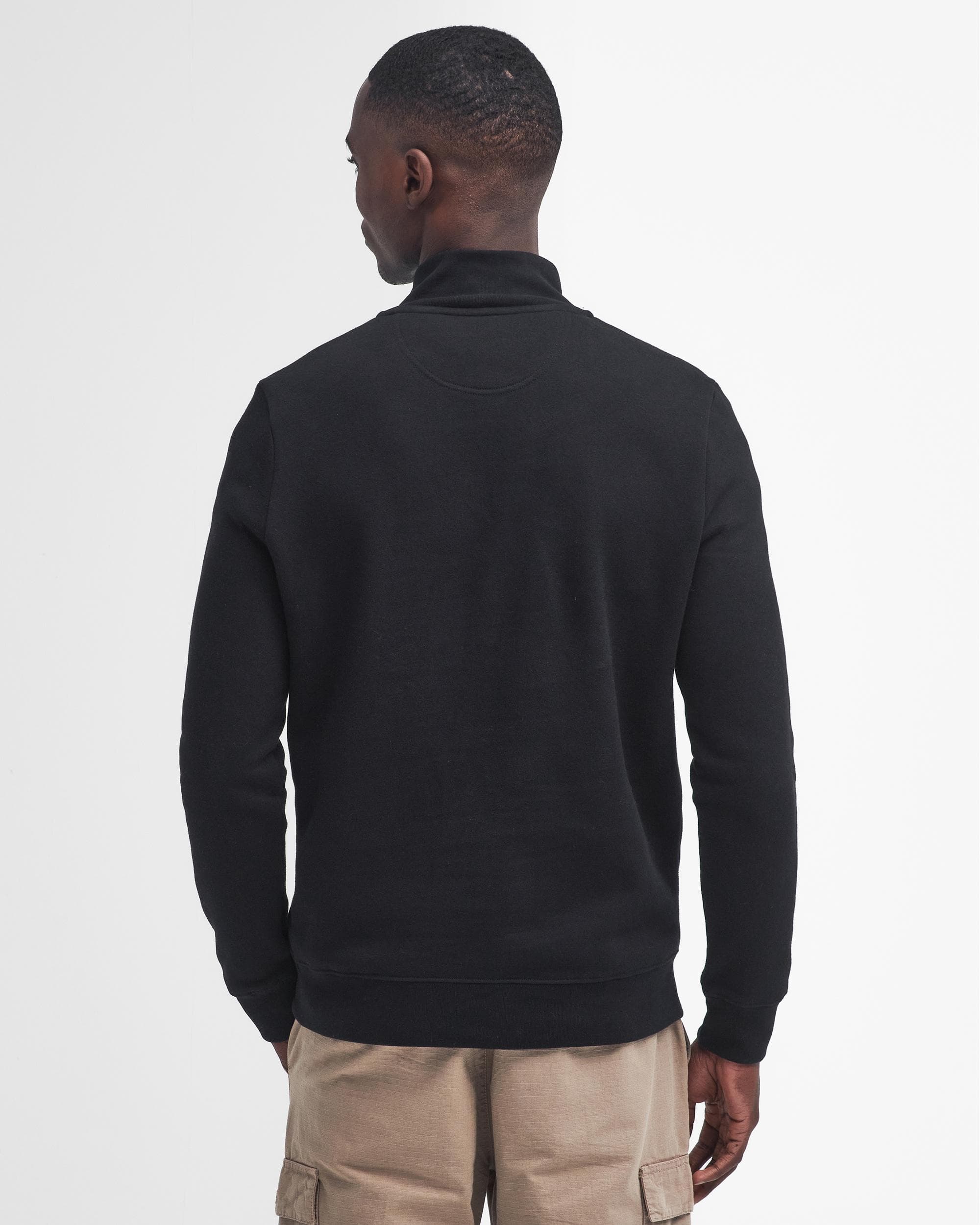 Barbour International Essential Half-Zip Mens Sweatshirt - Black/Pewter - Image 4