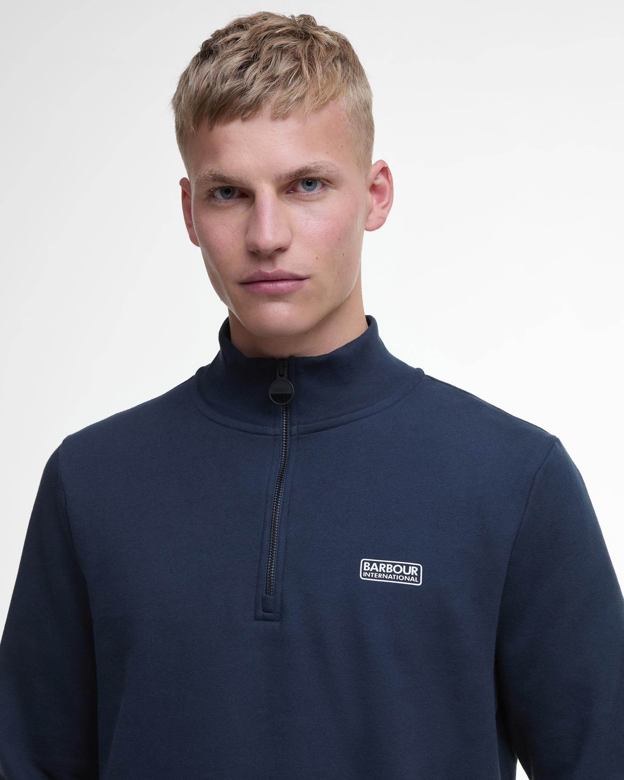 Barbour International Essential Half-Zip Mens Sweatshirt - International Navy - Image 2