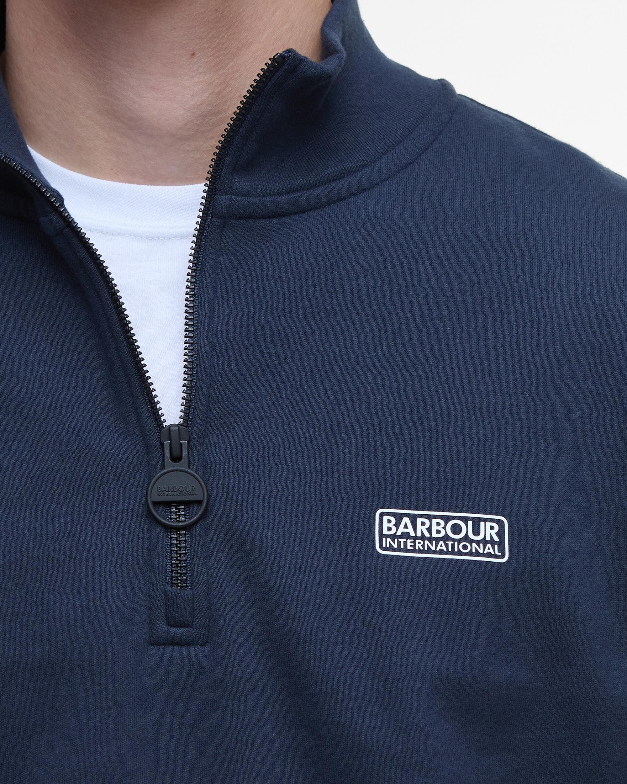 Barbour International Essential Half-Zip Mens Sweatshirt - International Navy - Image 3