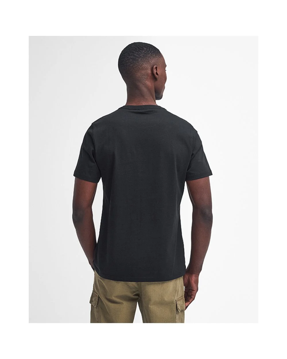Barbour International Essential Large Logo Mens T-Shirt - Black/Pewter - Image 4