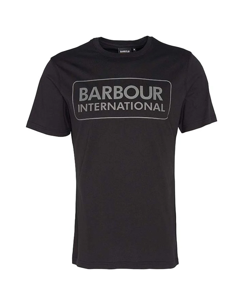 Barbour International Essential Large Logo Mens T-Shirt - Black/Pewter - Image 6