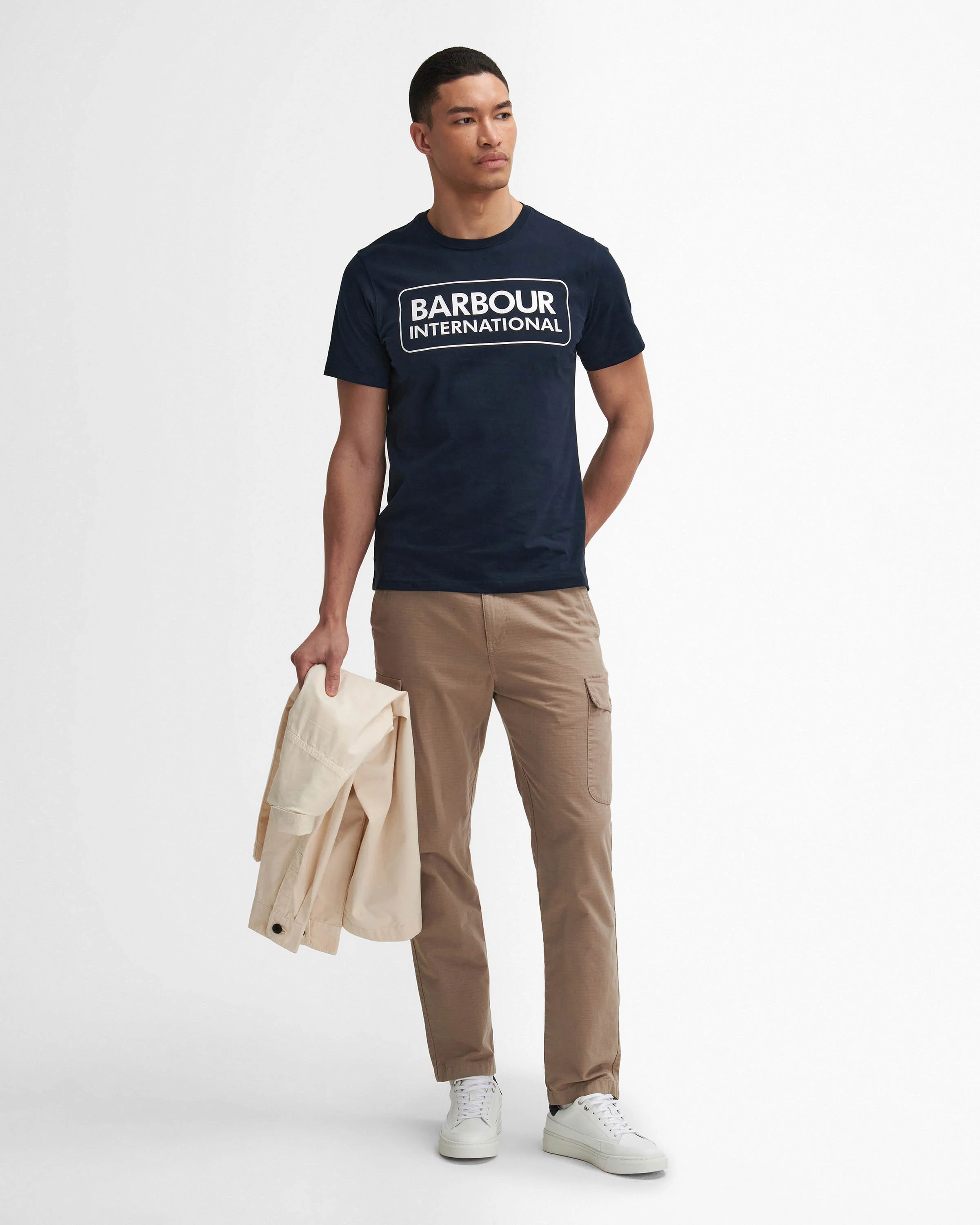 Barbour International Essential Large Logo Mens T-Shirt - International Navy - Image 2