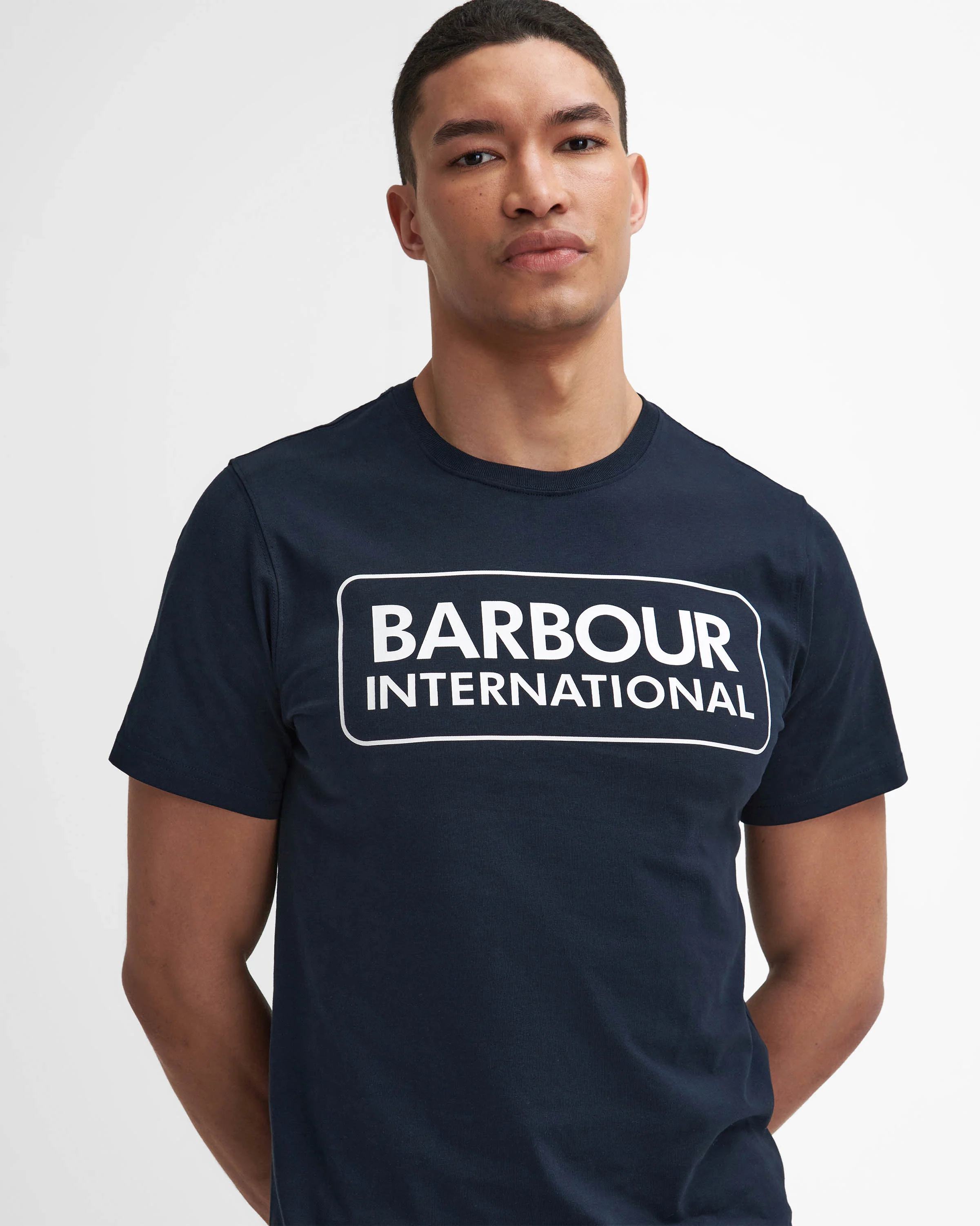 Barbour International Essential Large Logo Mens T-Shirt - International Navy - Image 3