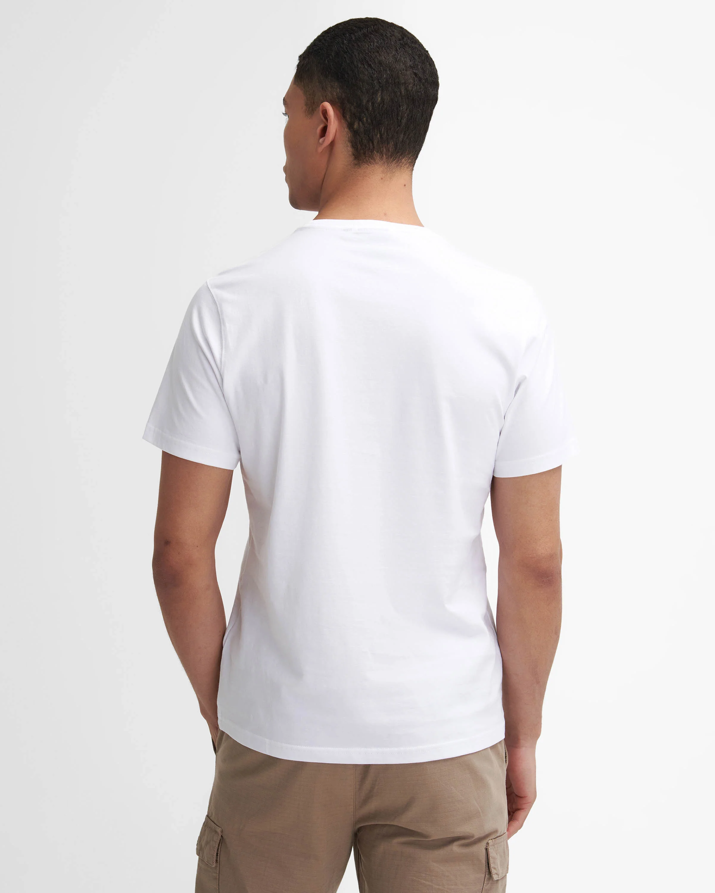 Barbour International Essential Large Logo Mens T-Shirt - White - Image 4