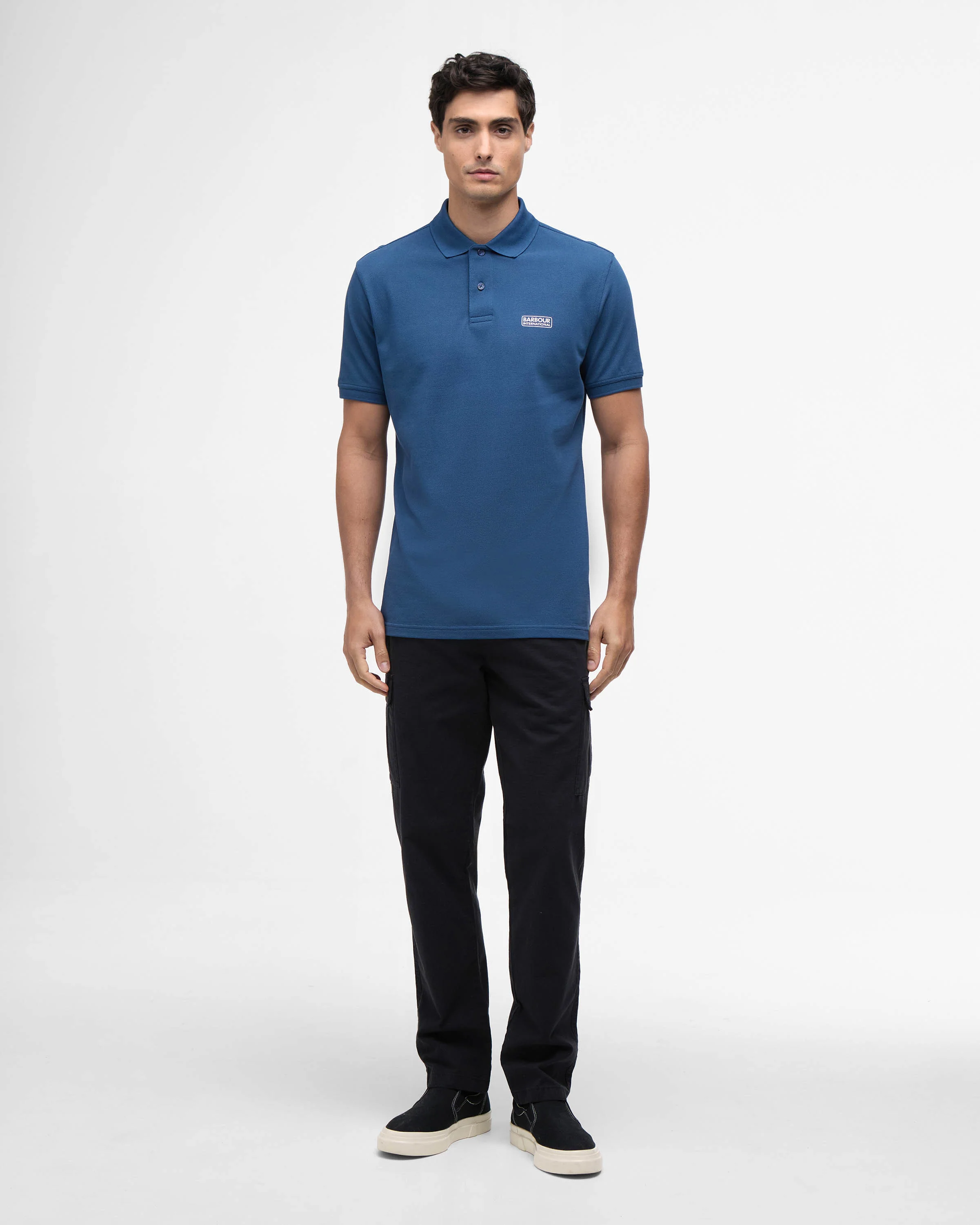 Barbour International Essential Short Sleeve Mens Polo - Insignia Blue - Image 3