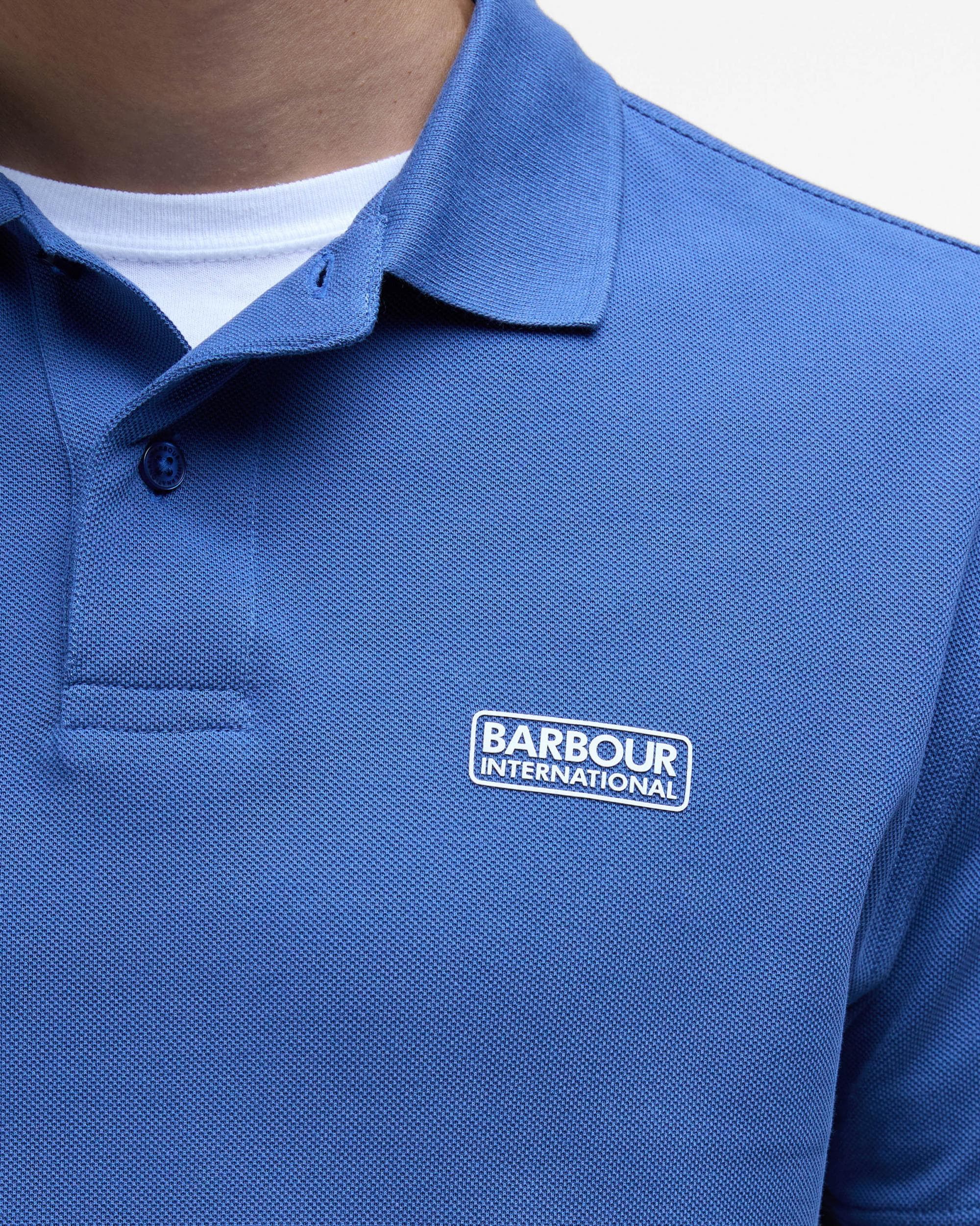Barbour International Essential Short Sleeve Mens Polo - North Sea Blue - Image 3
