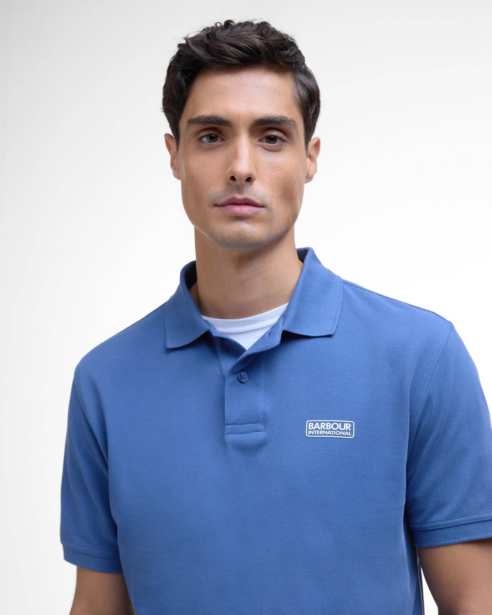 Barbour International Essential Short Sleeve Mens Polo - North Sea Blue - Image 4