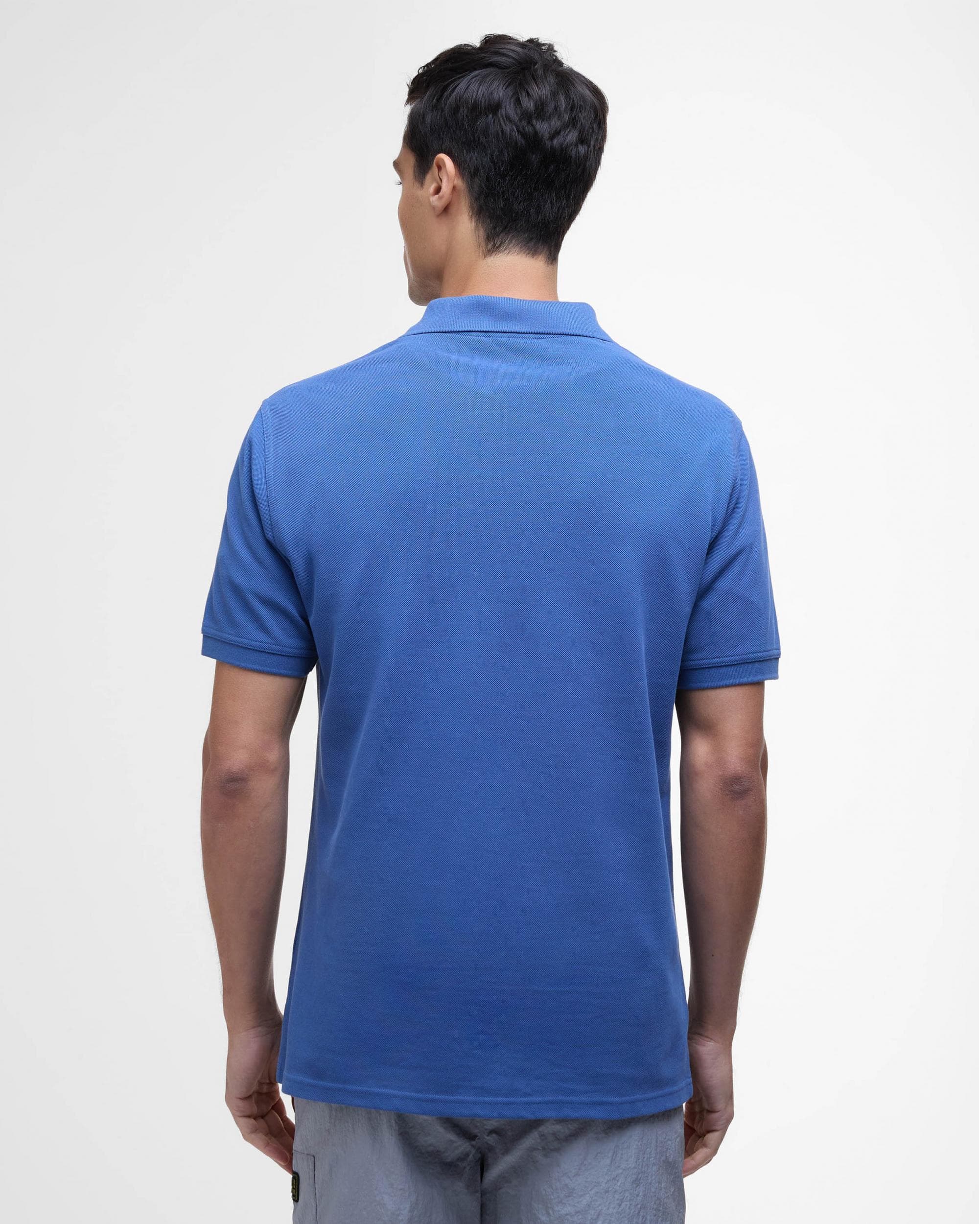 Barbour International Essential Short Sleeve Mens Polo - North Sea Blue - Image 5