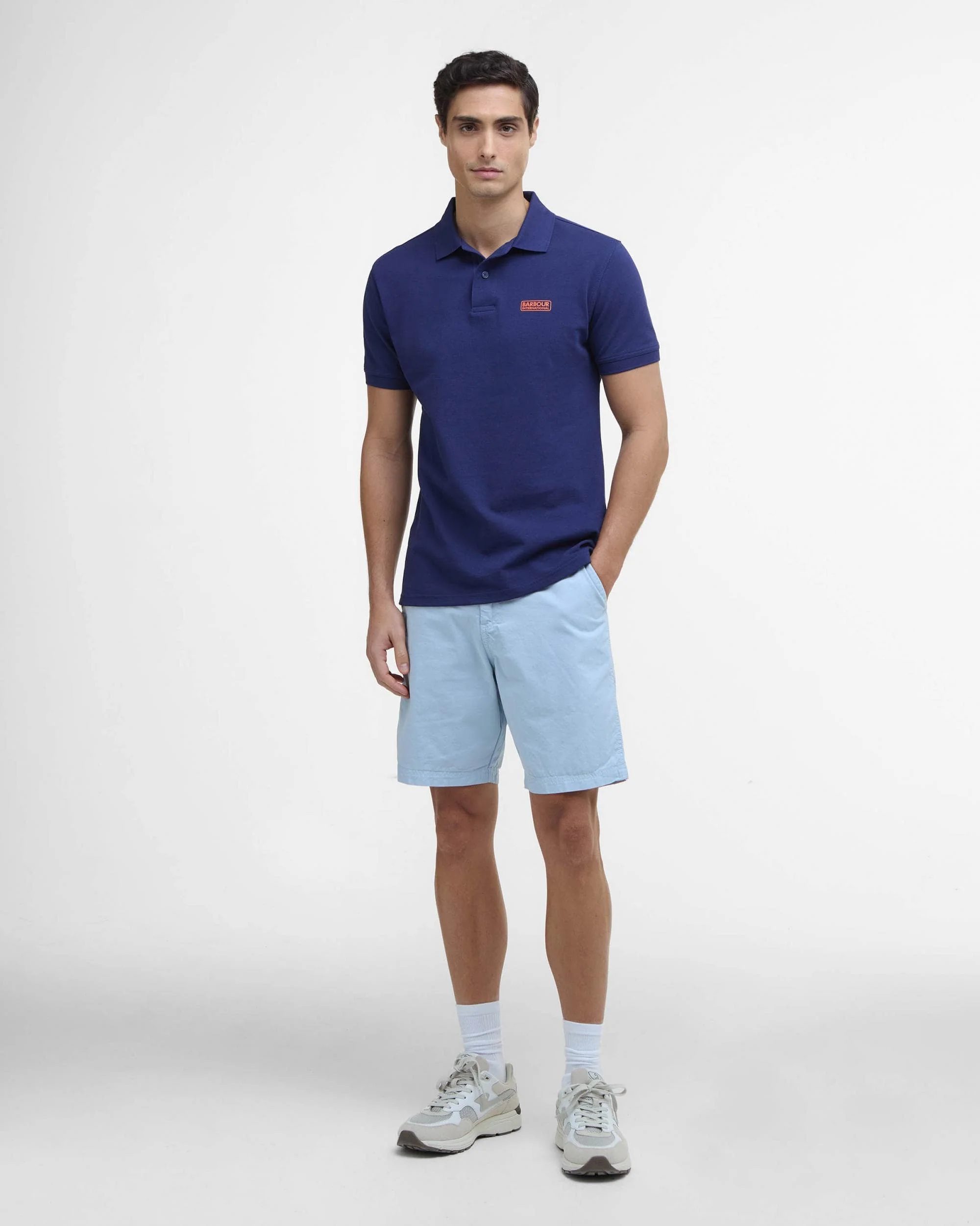 Barbour International Essential Short Sleeve Mens Polo - Pigment Navy - Image 2