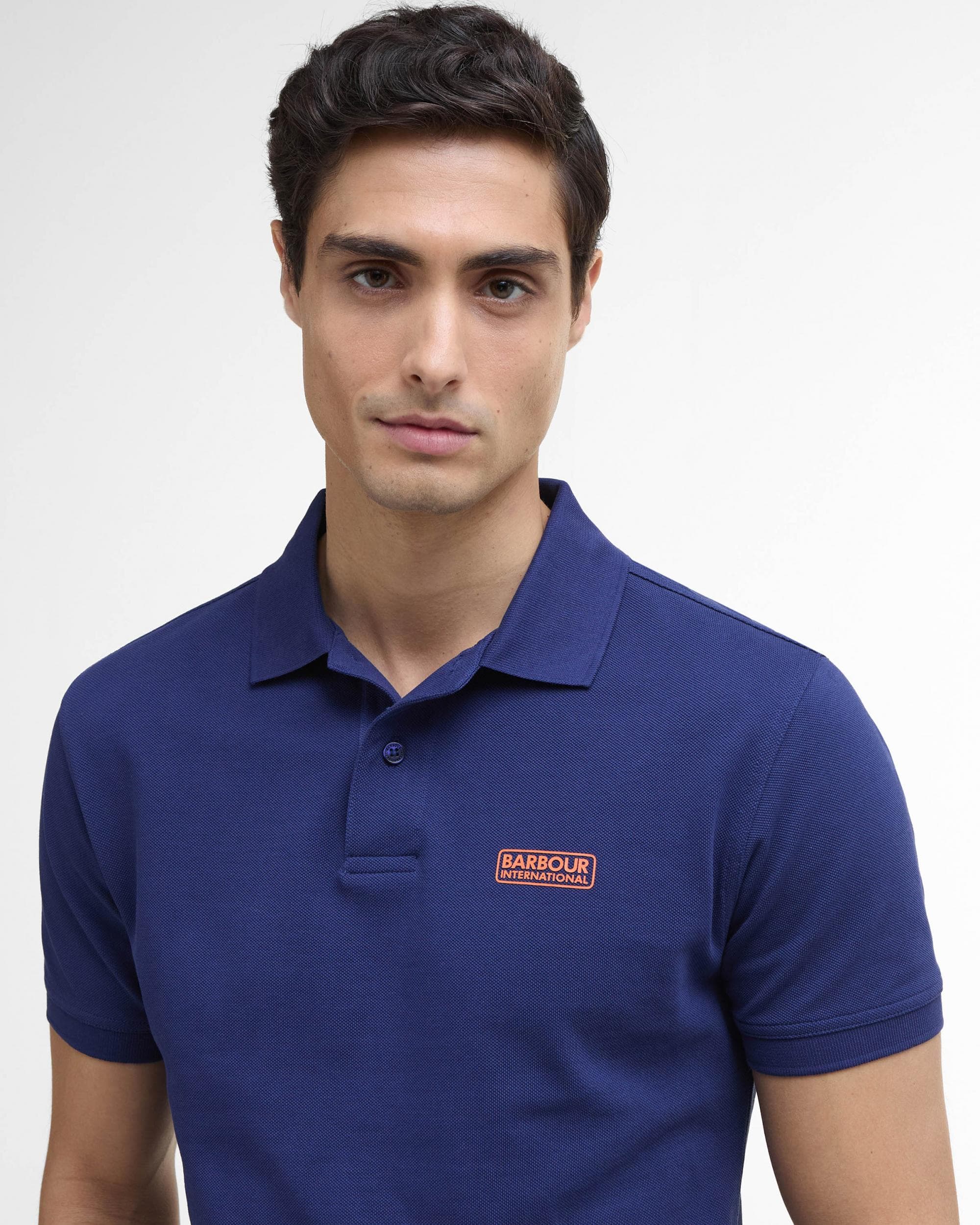 Barbour International Essential Short Sleeve Mens Polo - Pigment Navy - Image 4