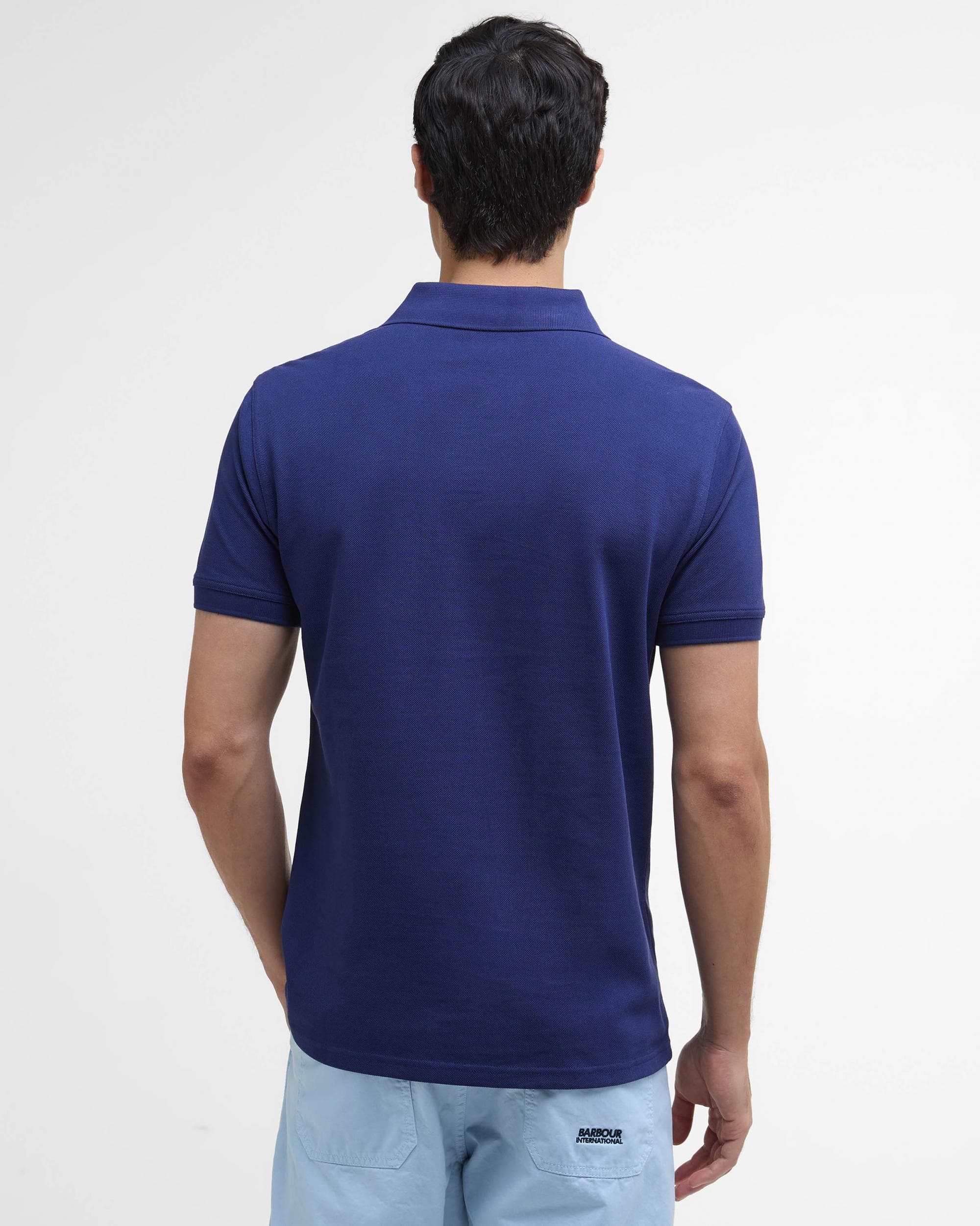 Barbour International Essential Short Sleeve Mens Polo - Pigment Navy - Image 5