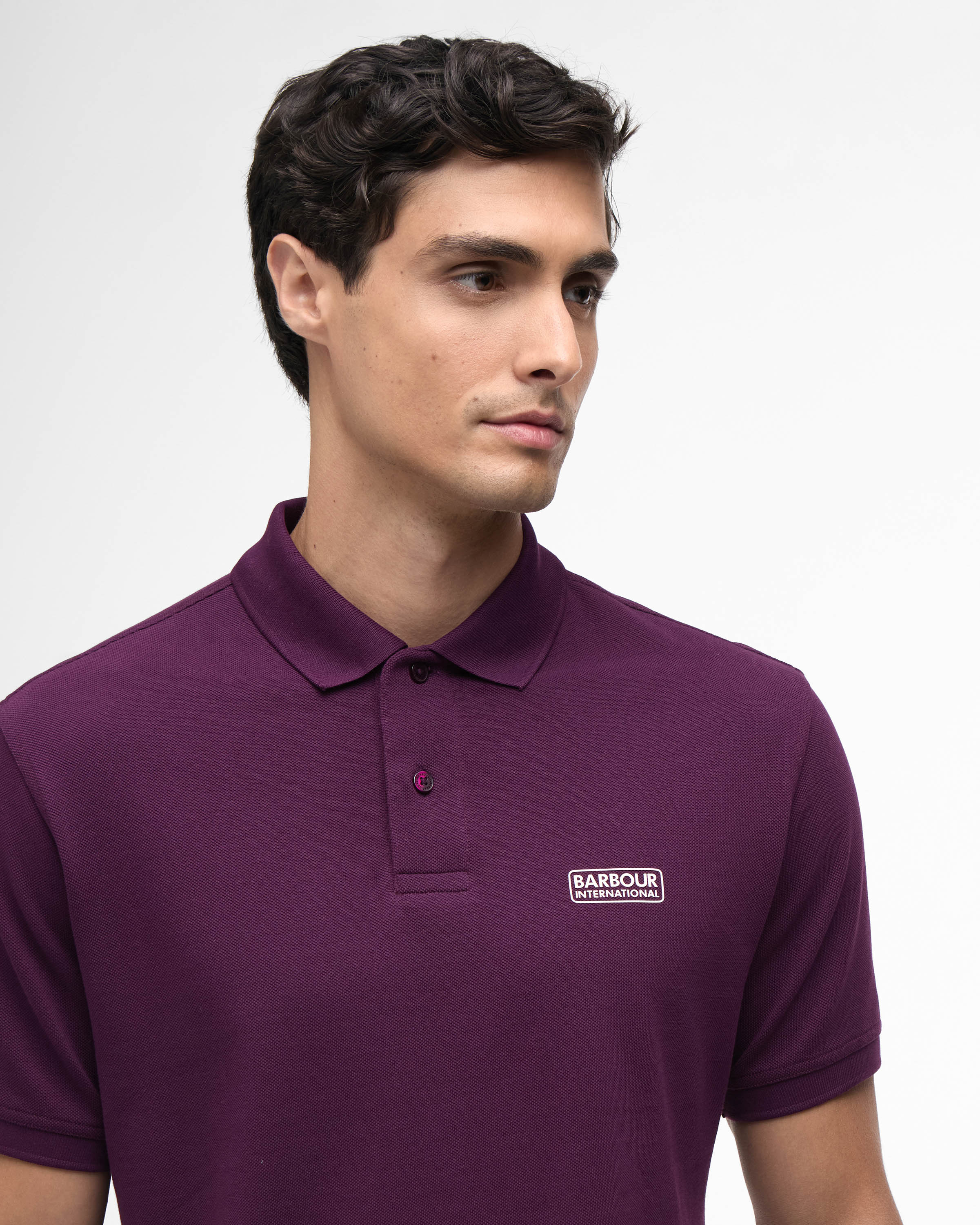 Barbour International Essential Short Sleeve Mens Polo - Potent Merlot - Image 2