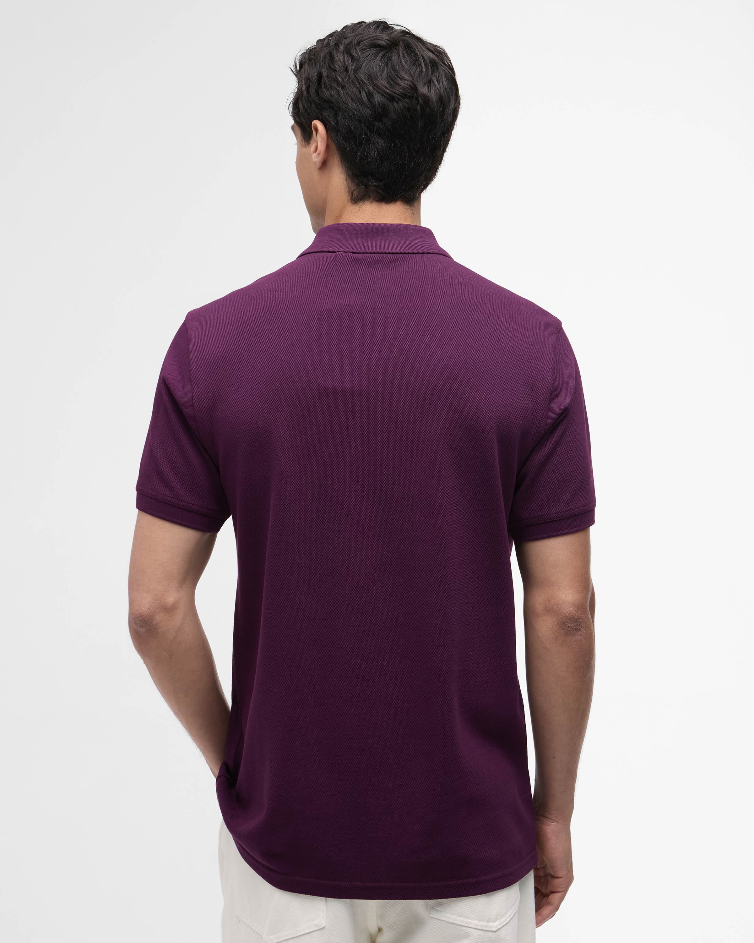 Barbour International Essential Short Sleeve Mens Polo - Potent Merlot - Image 3