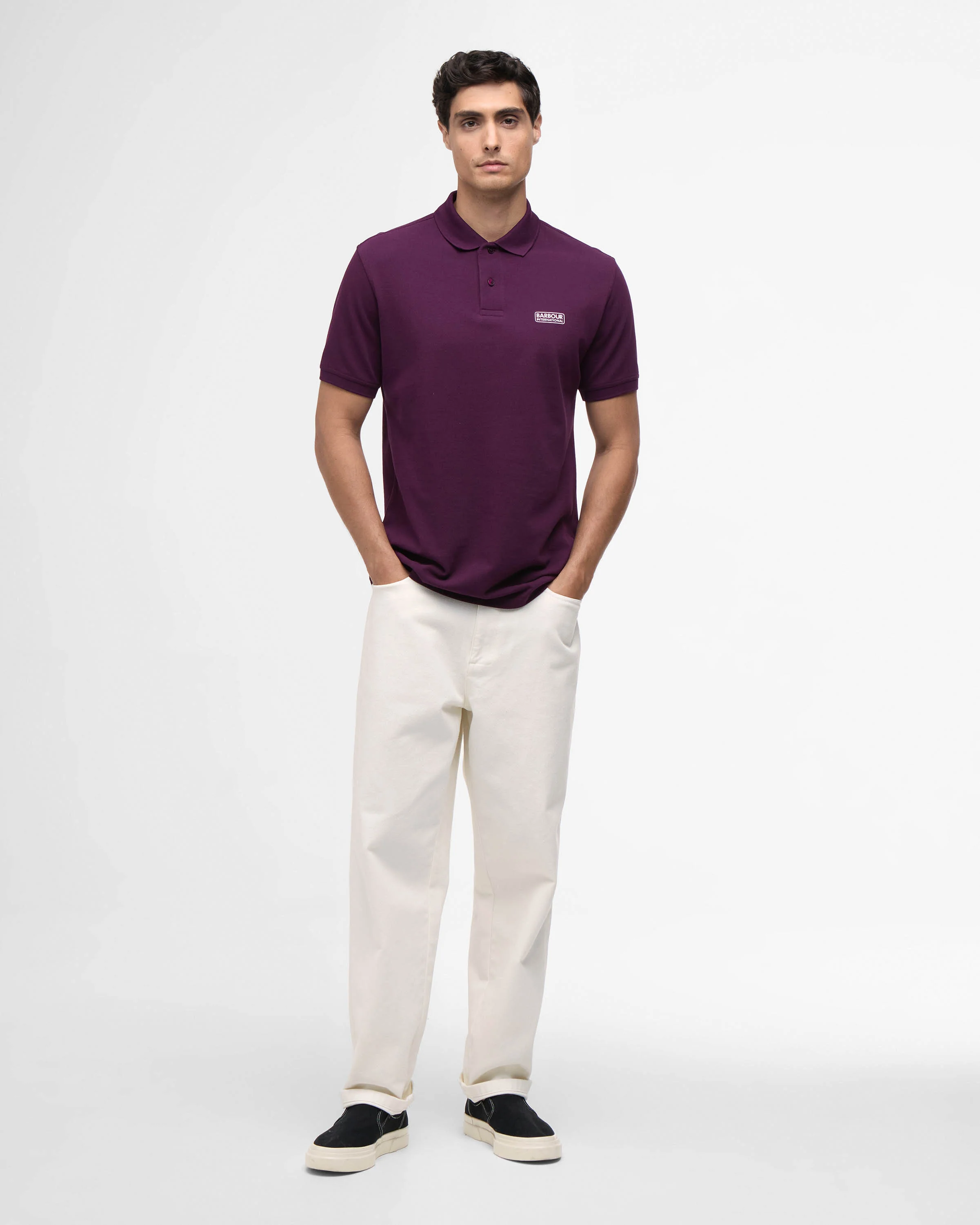 Barbour International Essential Short Sleeve Mens Polo - Potent Merlot - Image 4