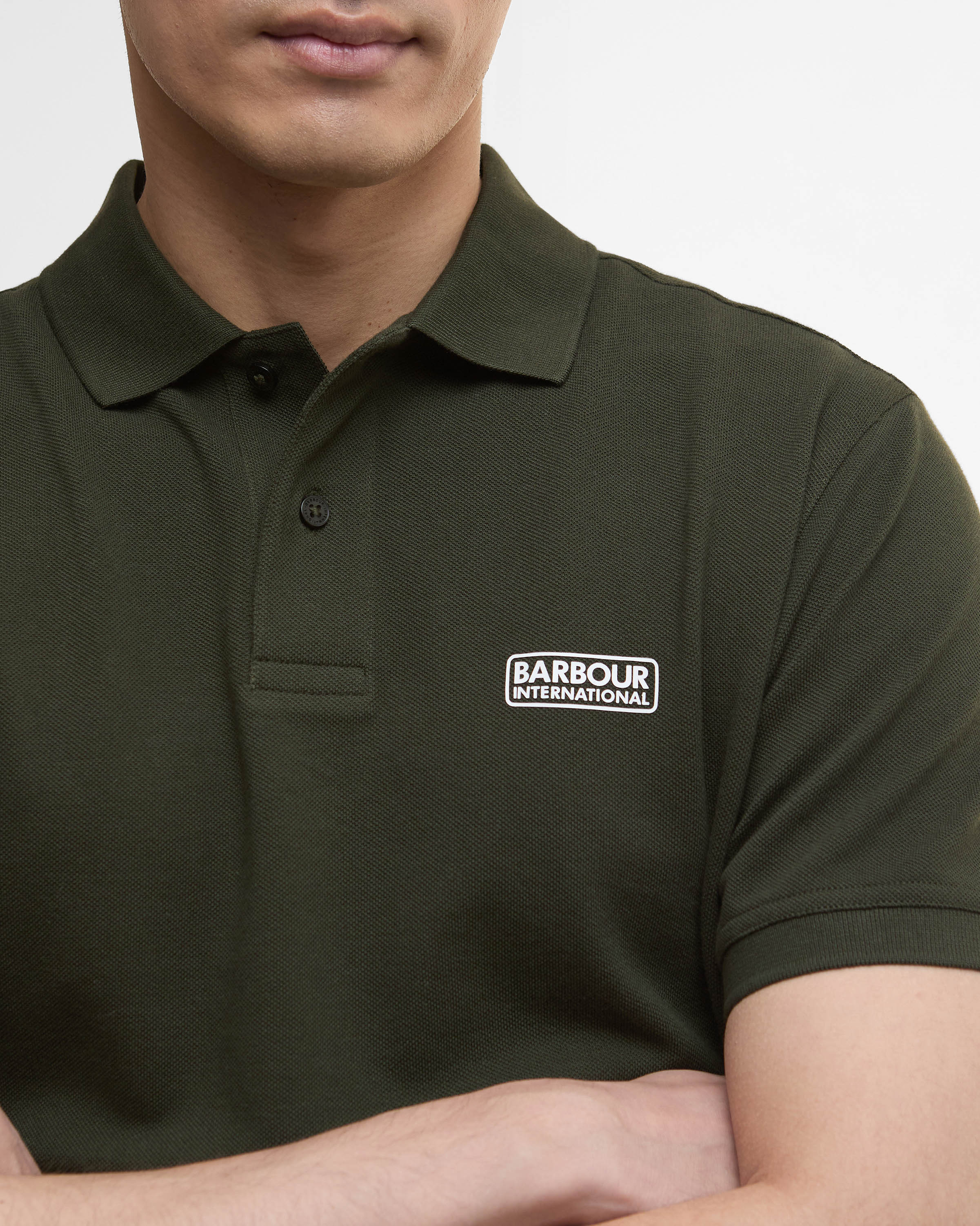 Barbour International Essential Short Sleeve Mens Polo - Sage - Image 4