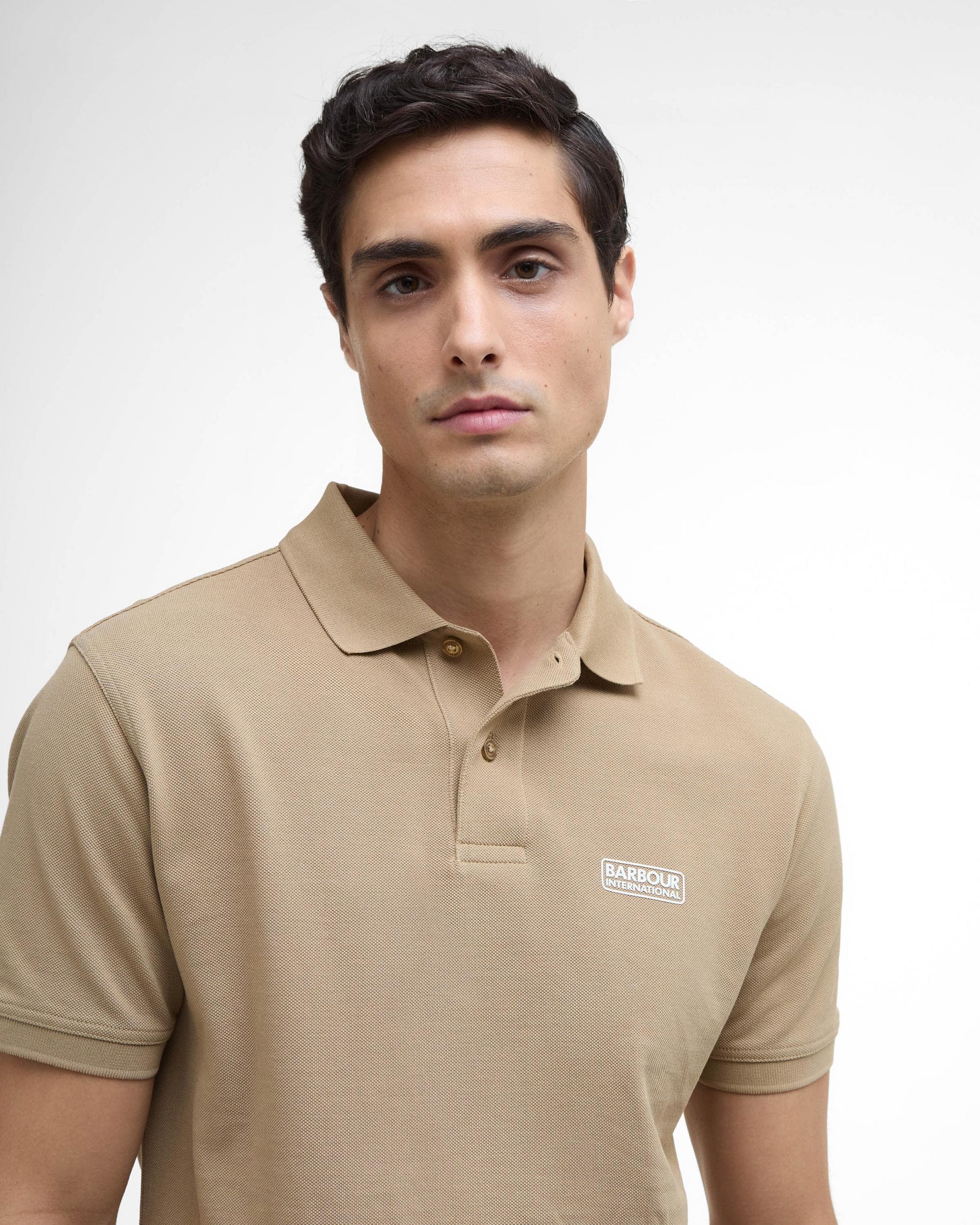 Barbour International Essential Short Sleeve Mens Polo - Trench - Image 4