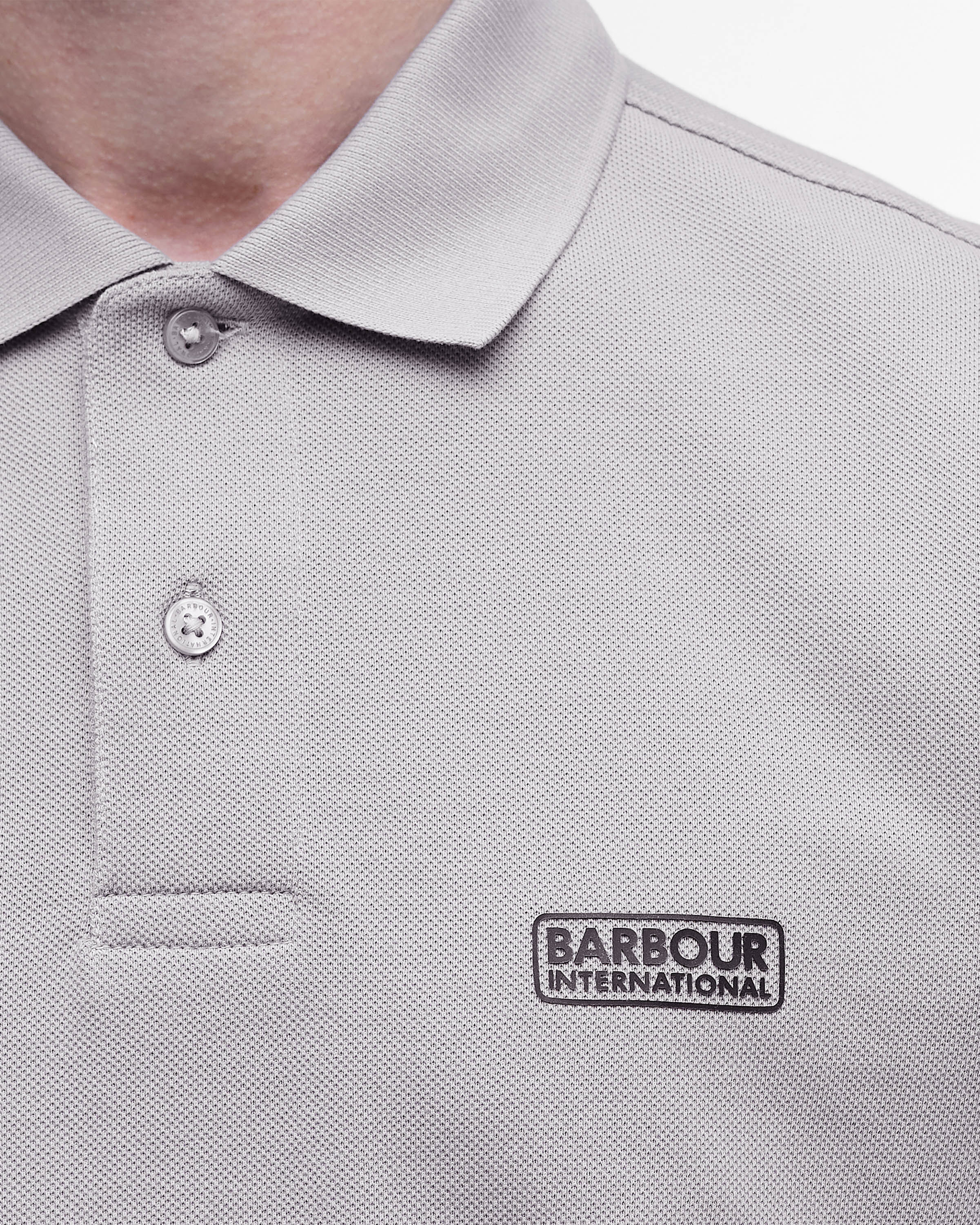 Barbour International Essential Short Sleeve Mens Polo - Ultimate Grey - Image 2