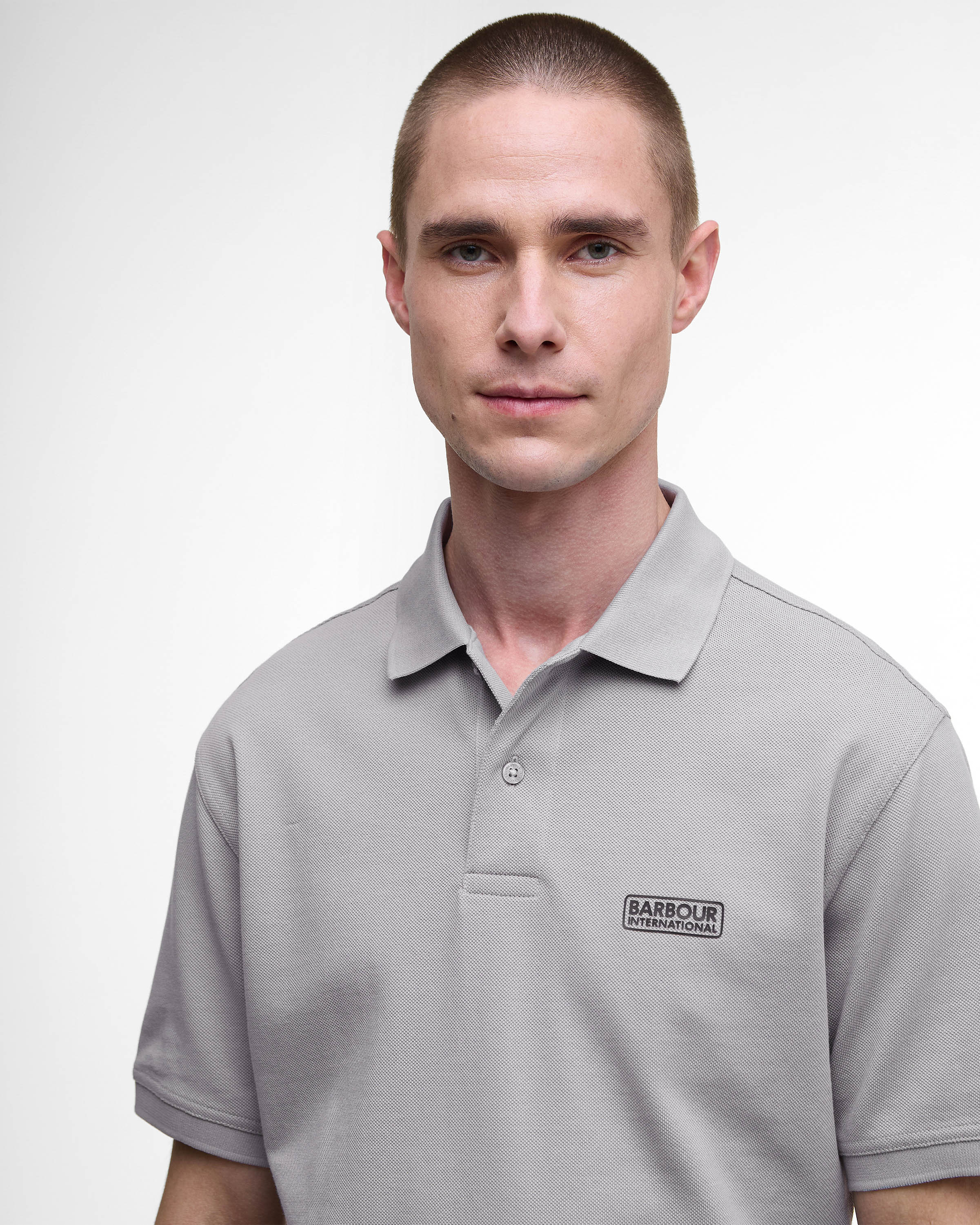 Barbour International Essential Short Sleeve Mens Polo - Ultimate Grey - Image 3