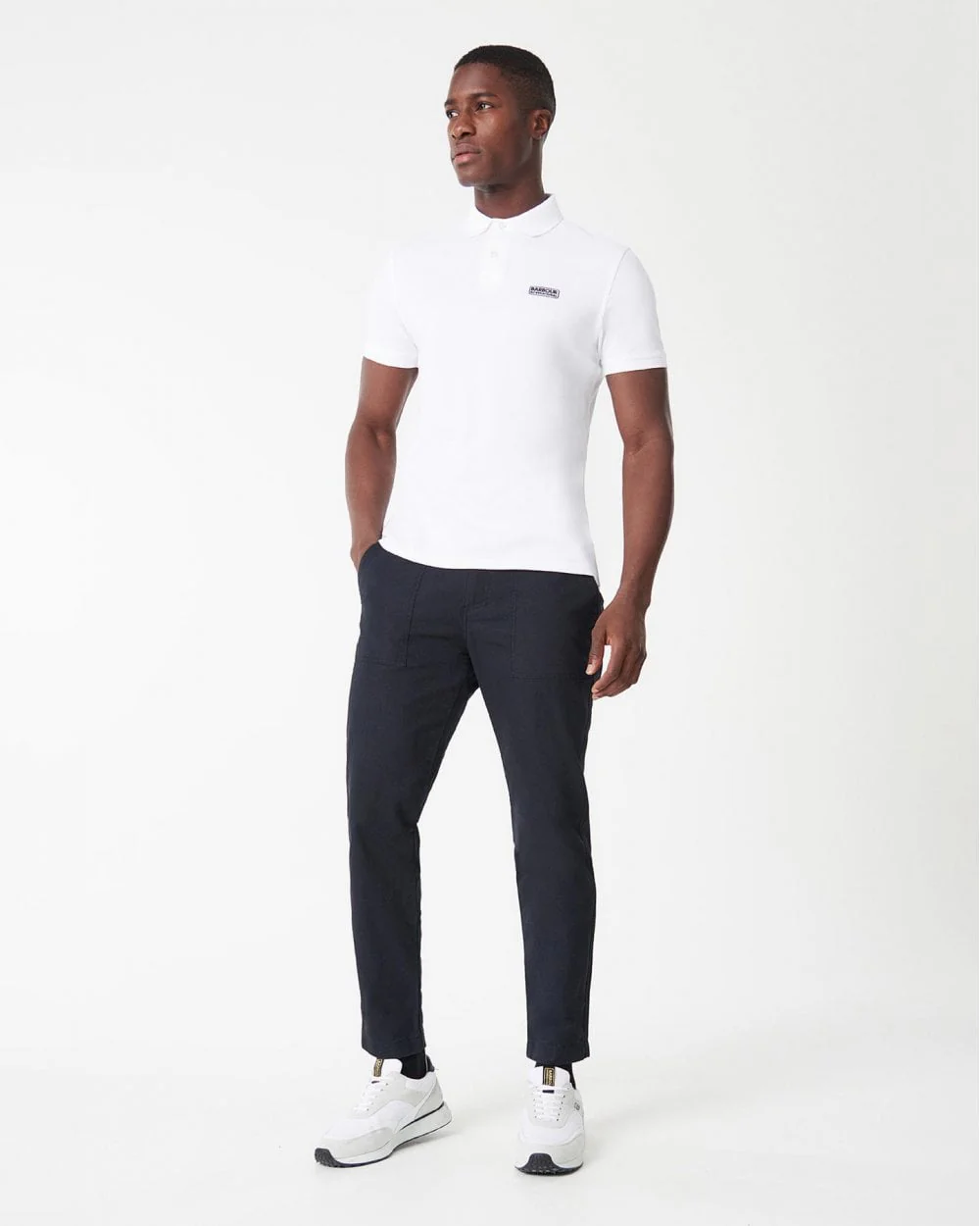Barbour International Essential Short Sleeve Mens Polo - White - Image 3