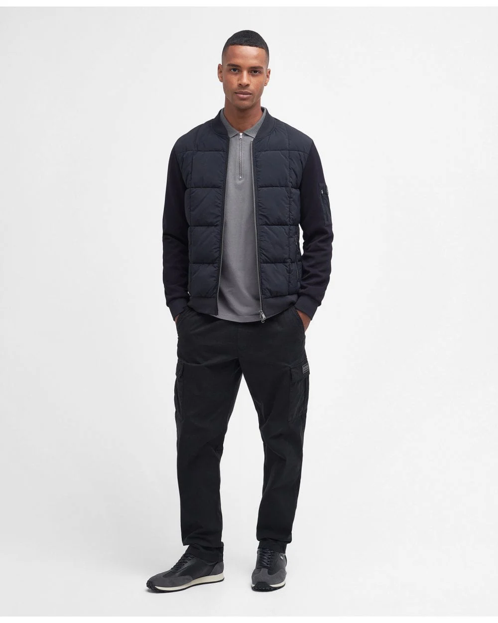 Barbour International Fulton Mens Quilted Sweatshirt - Image 3