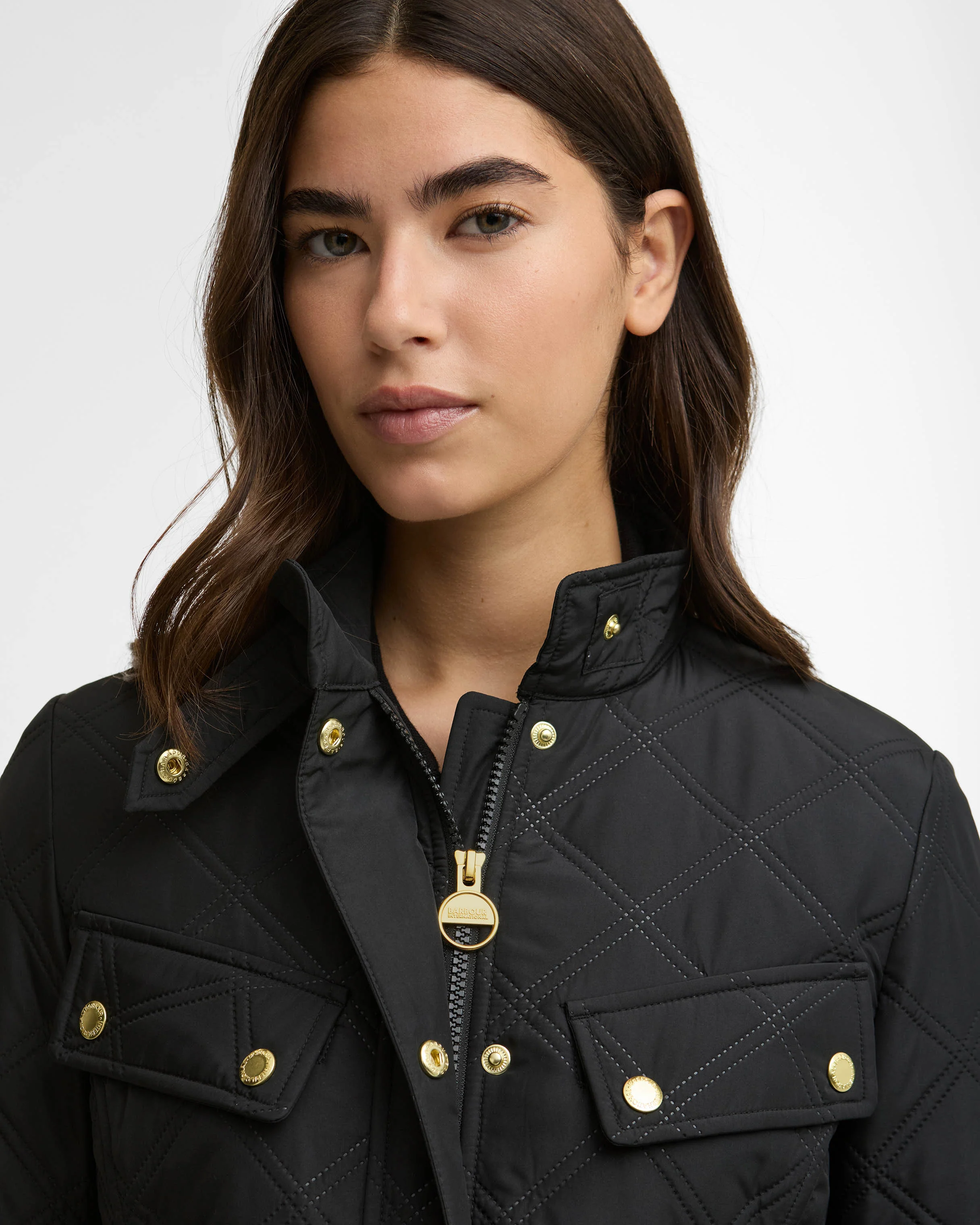 Barbour International Halsey Womens Quilted Jacket - Black - Image 3