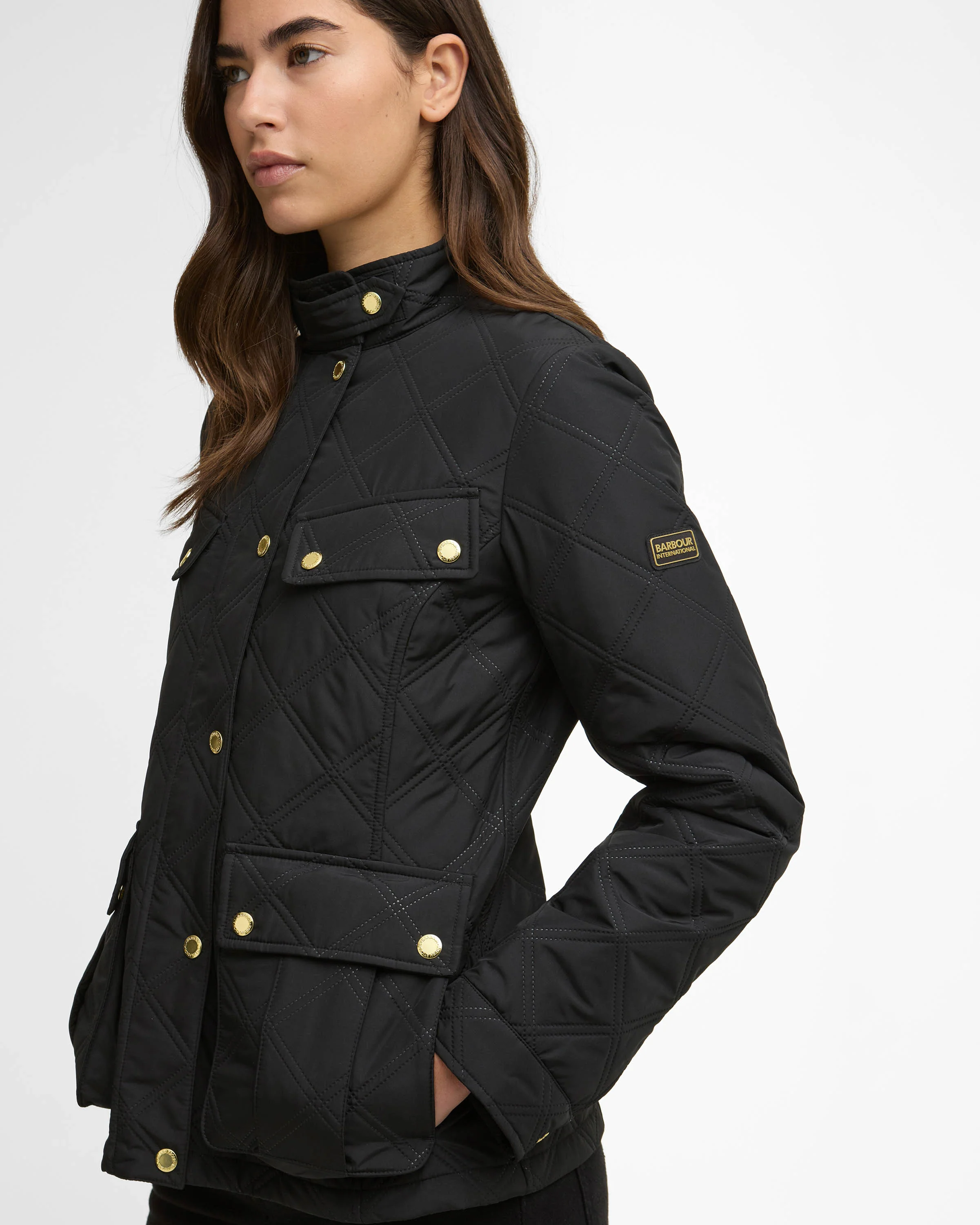 Barbour International Halsey Womens Quilted Jacket - Black - Image 4