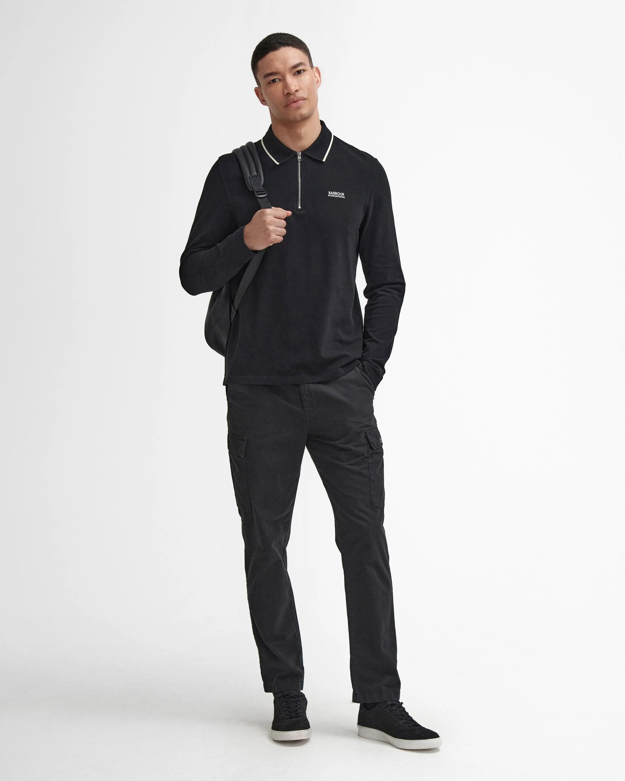 Barbour International Hampstead Mens Long Sleeve Polo Shirt - Image 3