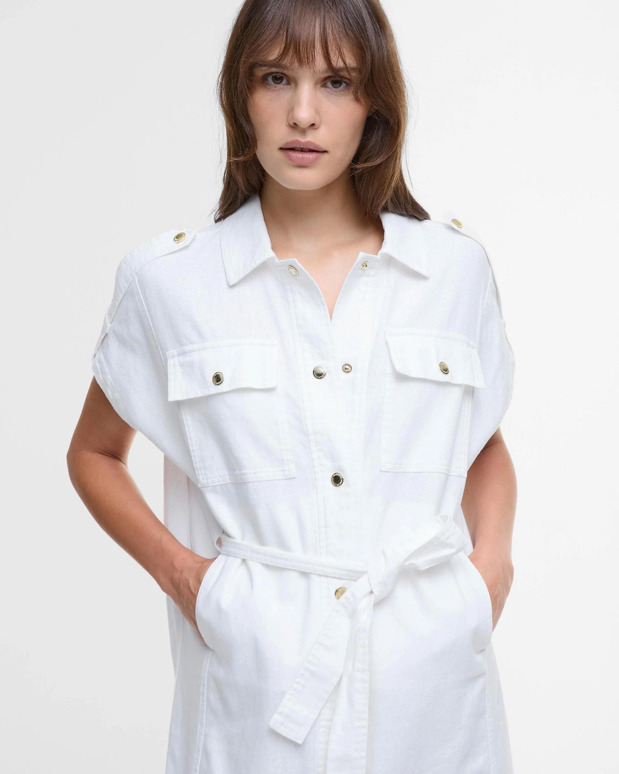 Barbour International Harlow Womens Midi Dress - White - Image 2