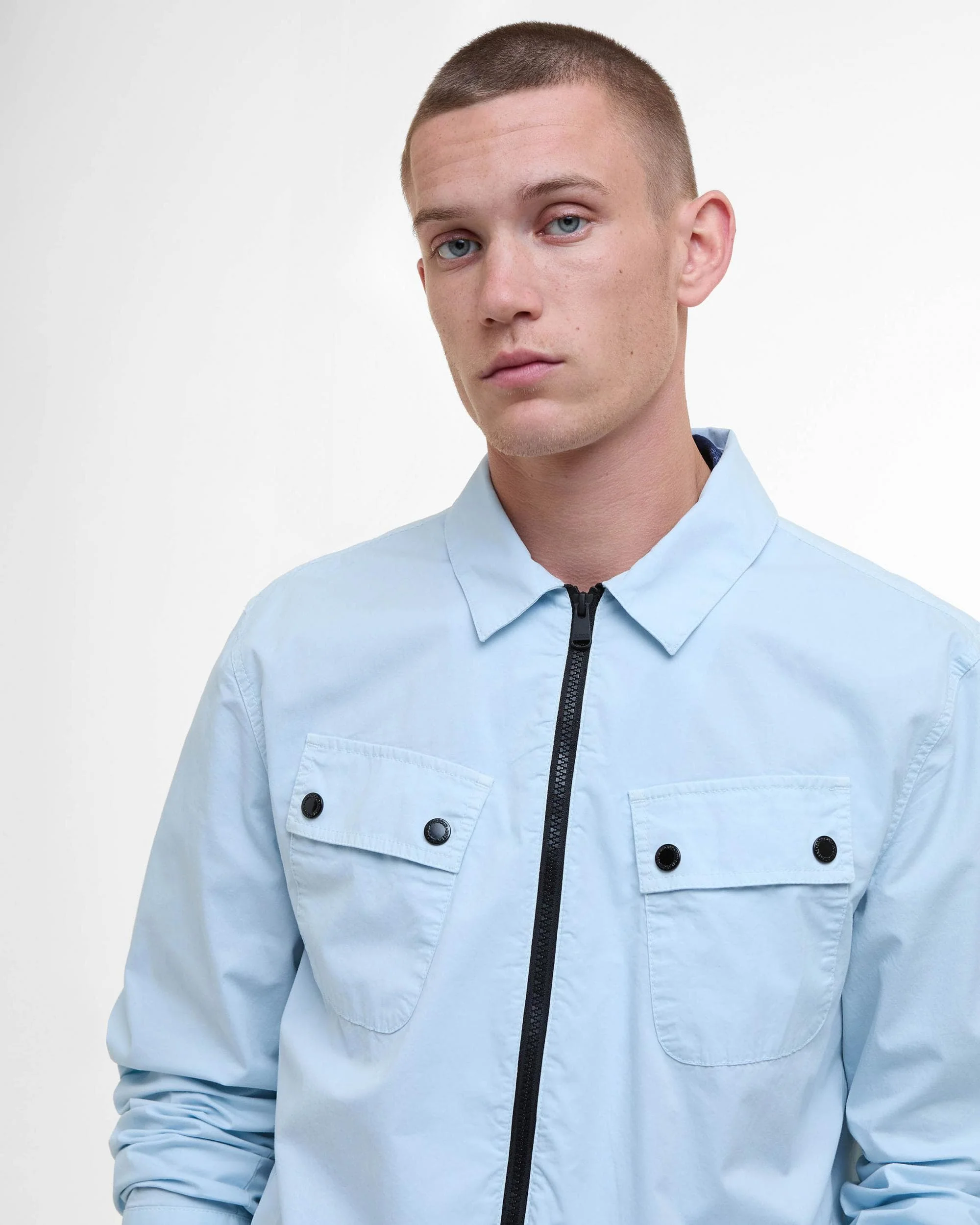Barbour International Hayden Mens Overshirt - Ice Water - Image 2