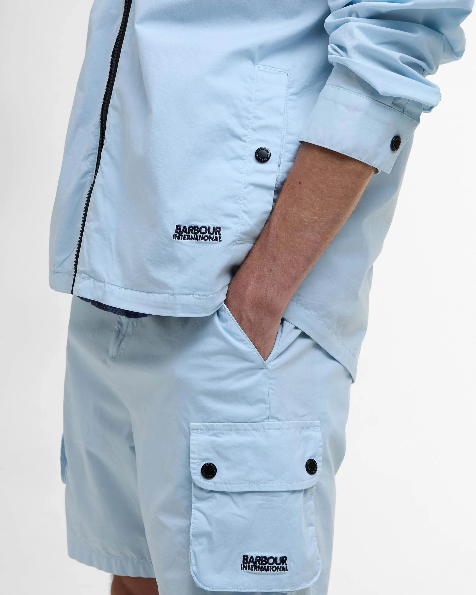 Barbour International Hayden Mens Overshirt - Ice Water - Image 3
