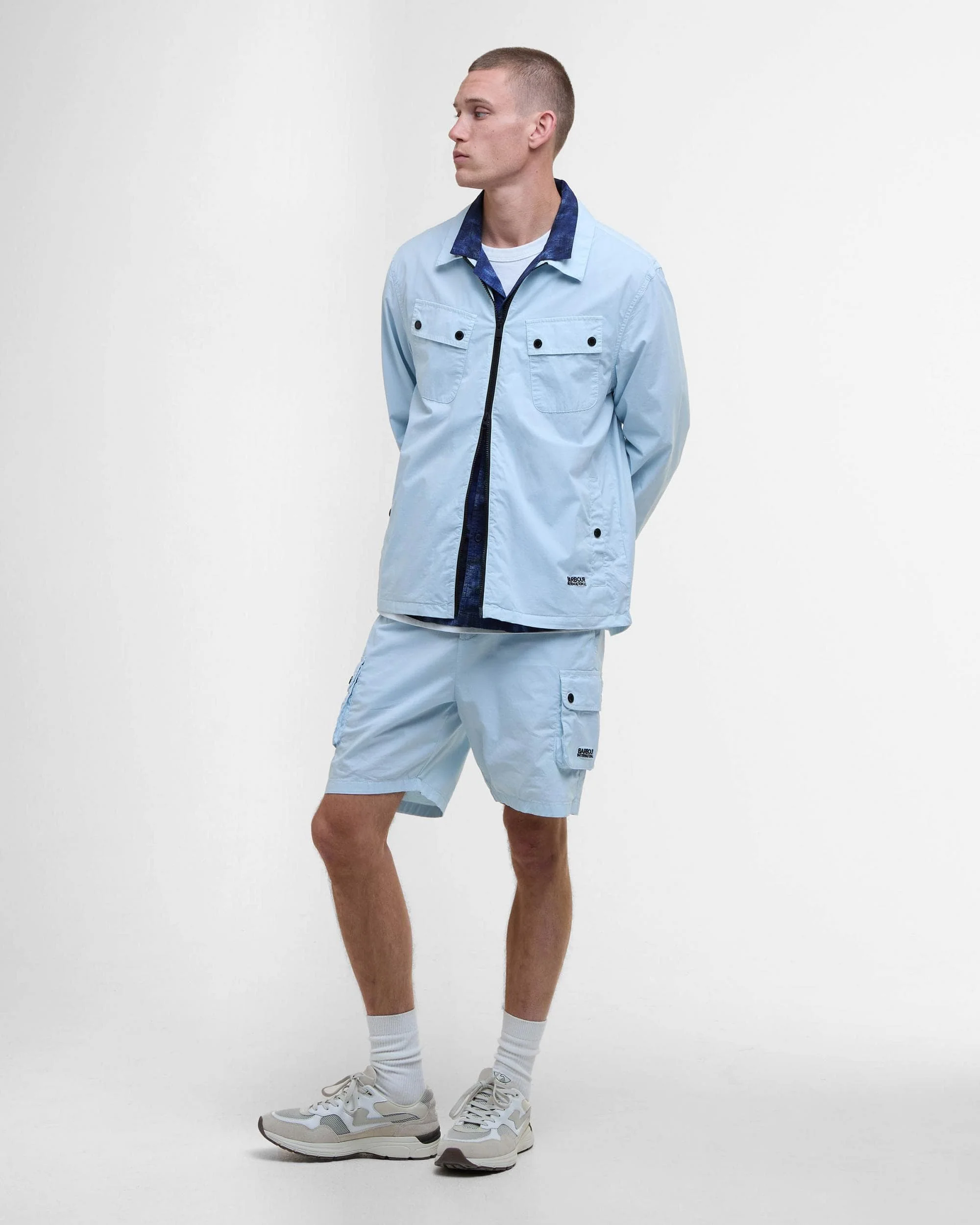 Barbour International Hayden Mens Overshirt - Ice Water - Image 4