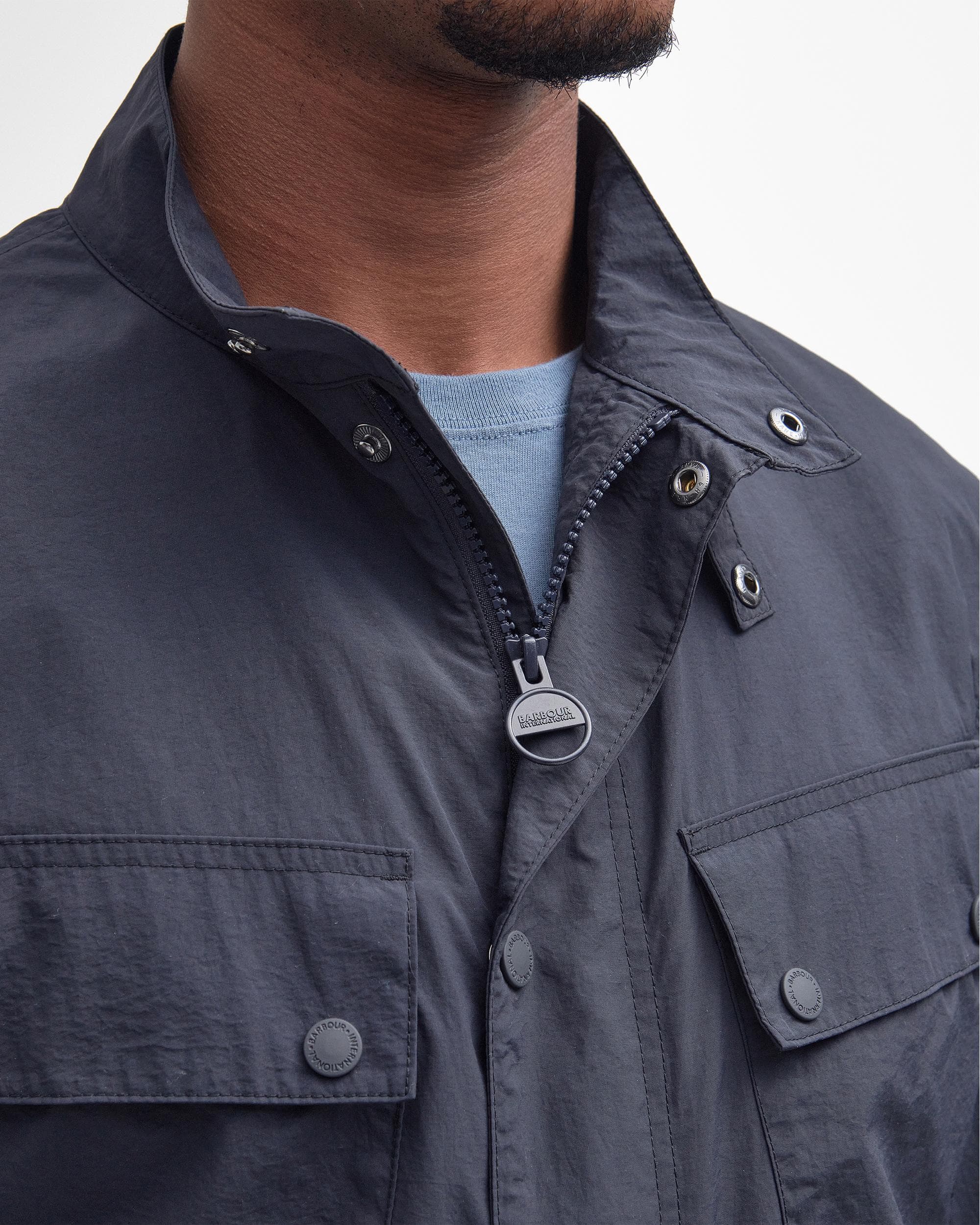 Barbour International Hayledon Mens Tailored Biker Jacket - Image 4