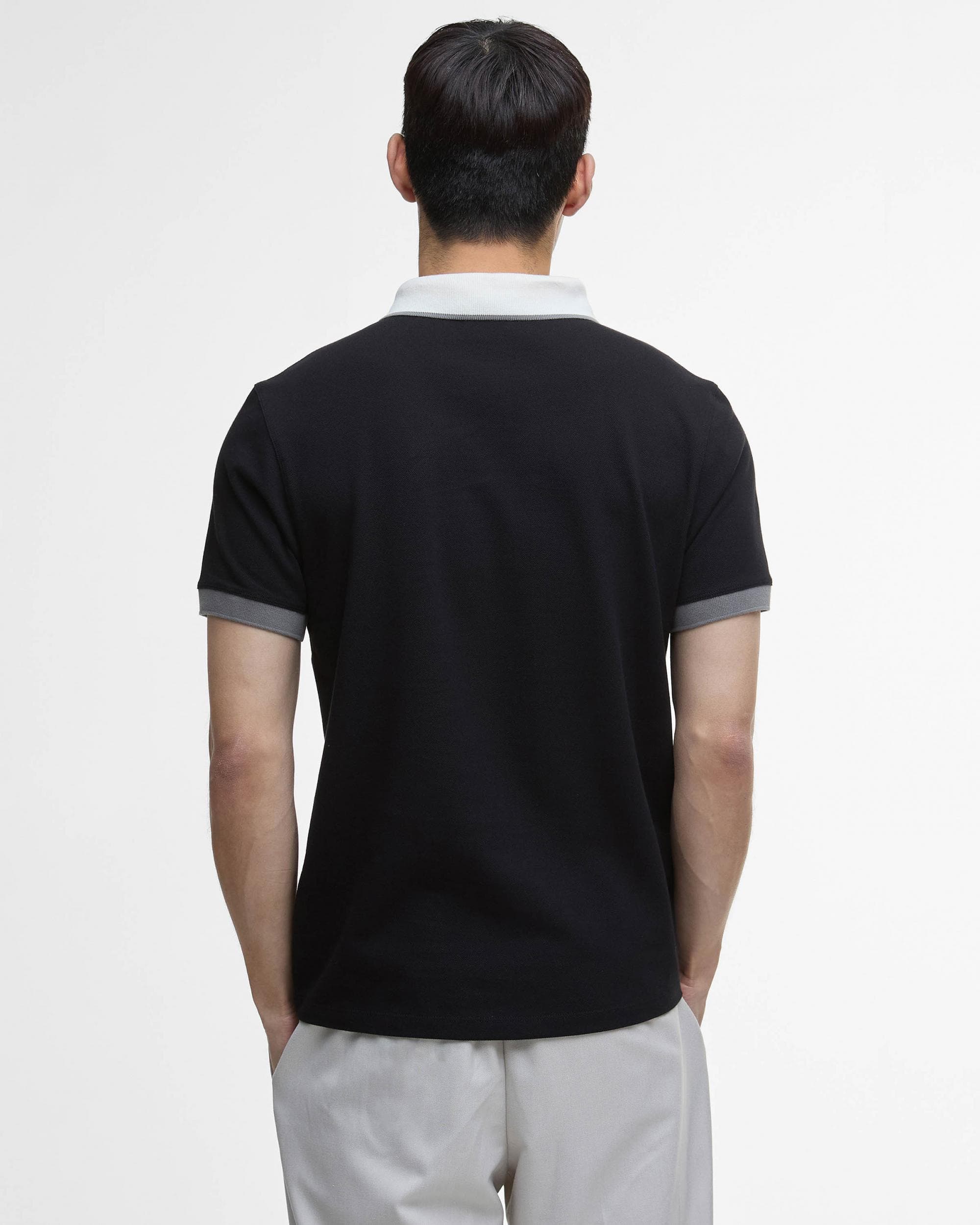 Barbour International Howall Mens Polo - Black/Grey - Image 5