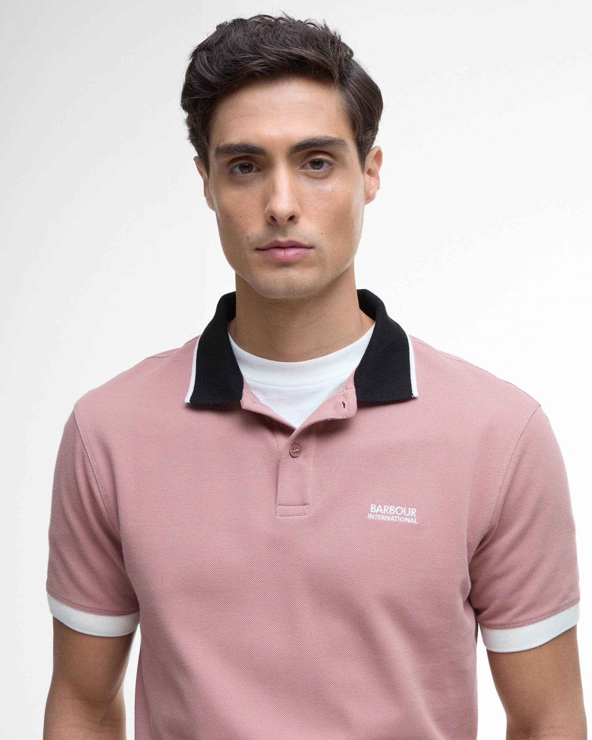 Barbour International Howall Mens Polo - Vintage Pink - Image 2