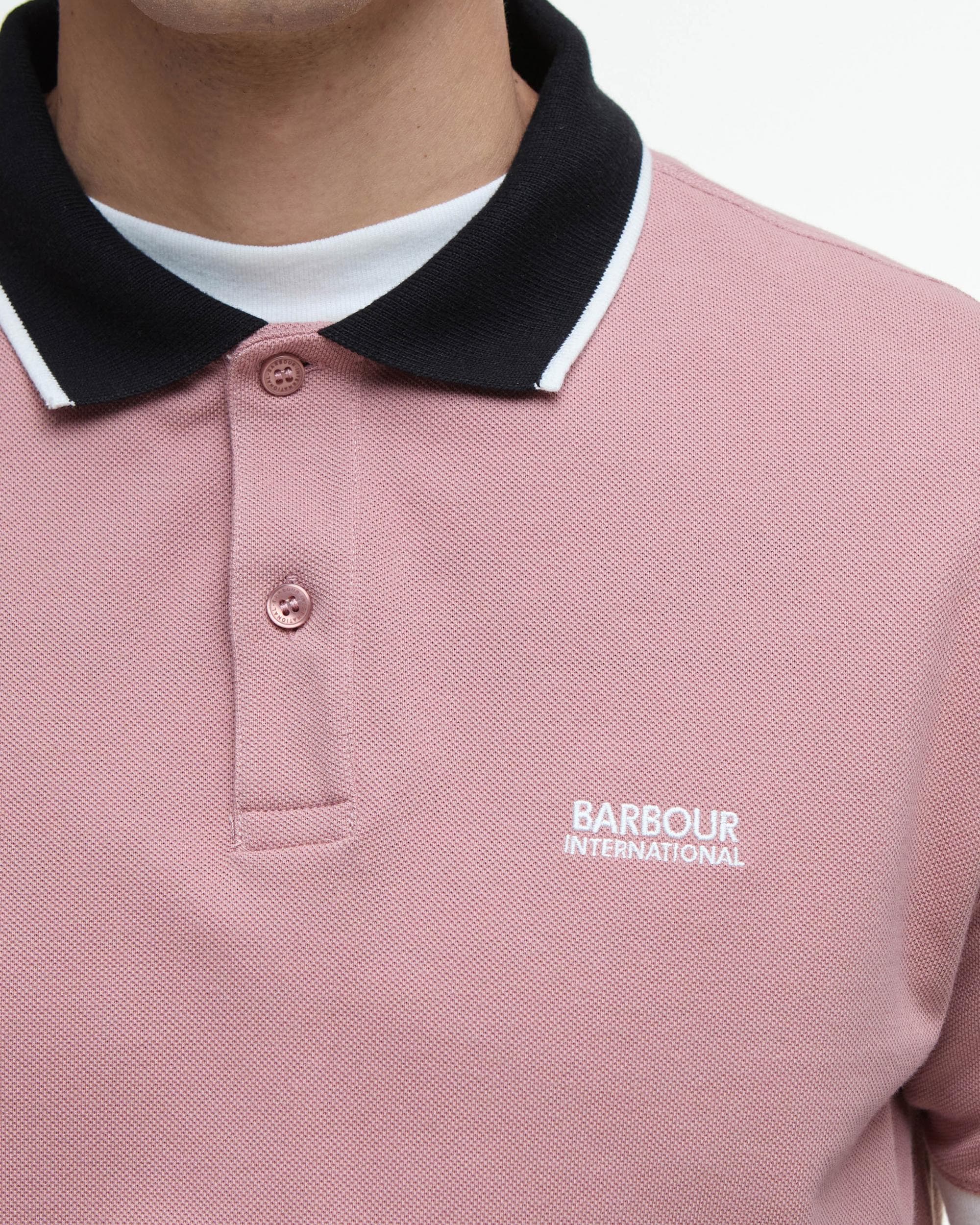 Barbour International Howall Mens Polo - Vintage Pink - Image 4