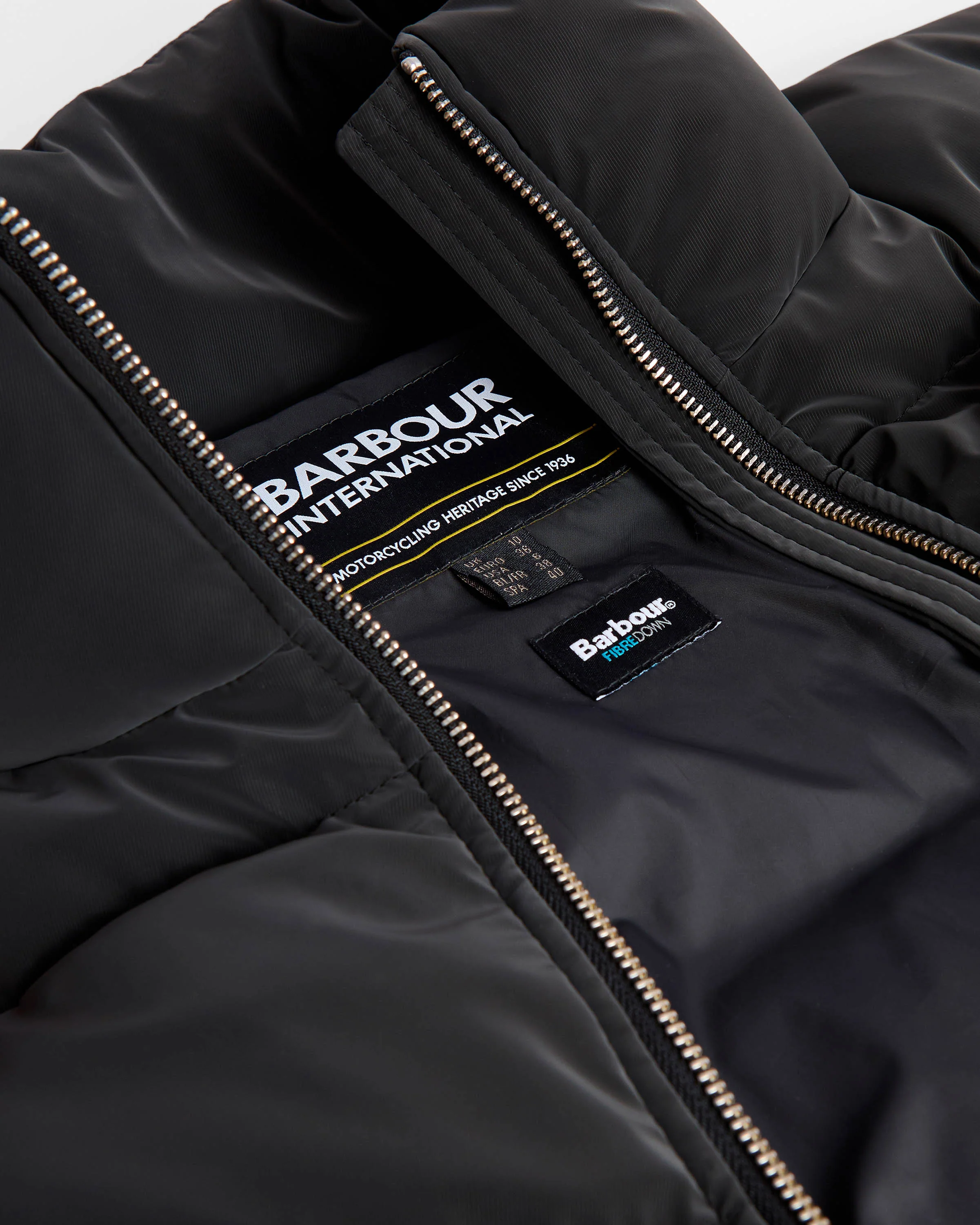 Barbour International Hudson Womens Faux Velvet Puffer Jacket - Black - Image 6