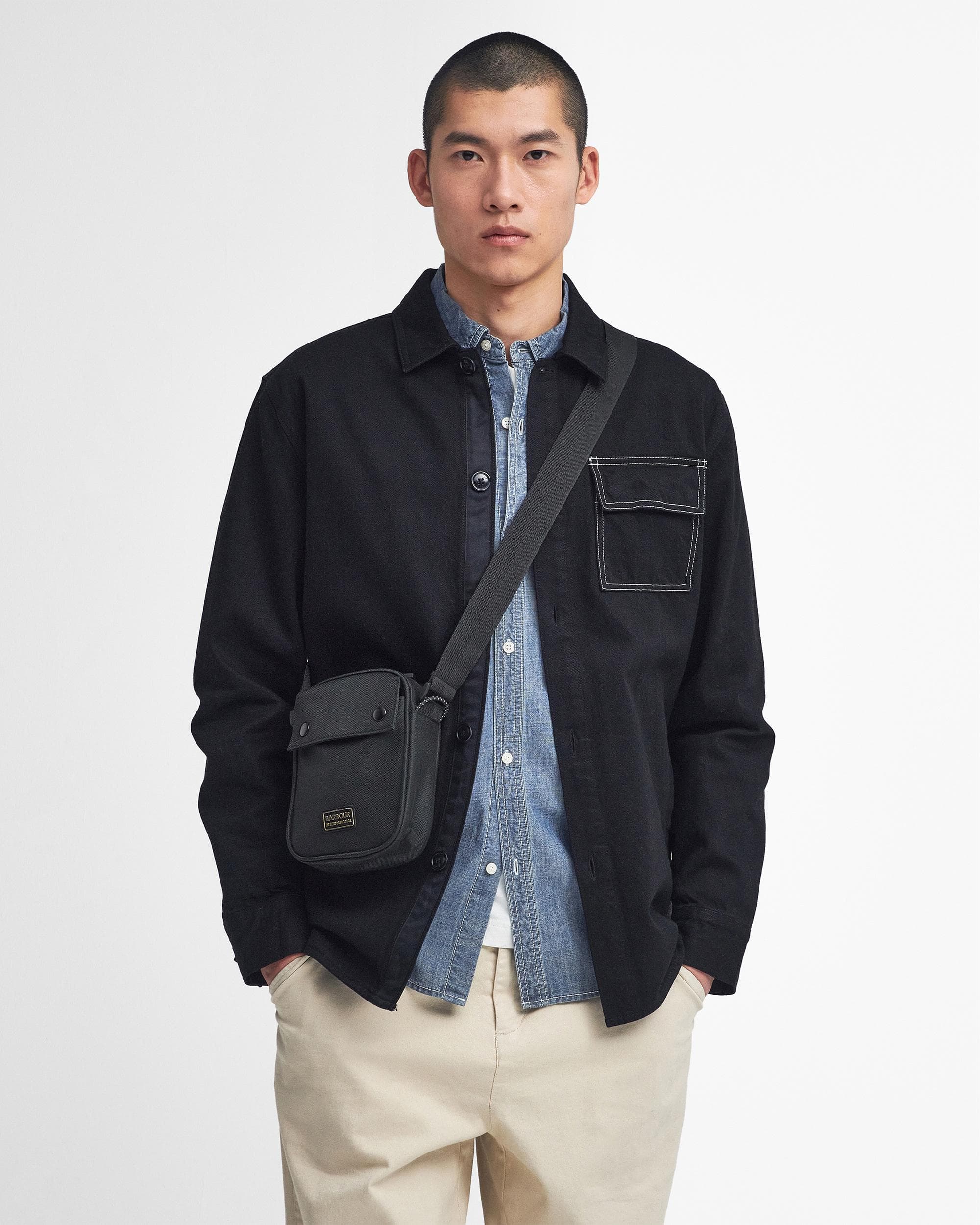 Barbour International Knockhill Unisex Essential Crossbody Bag - Black - Image 2