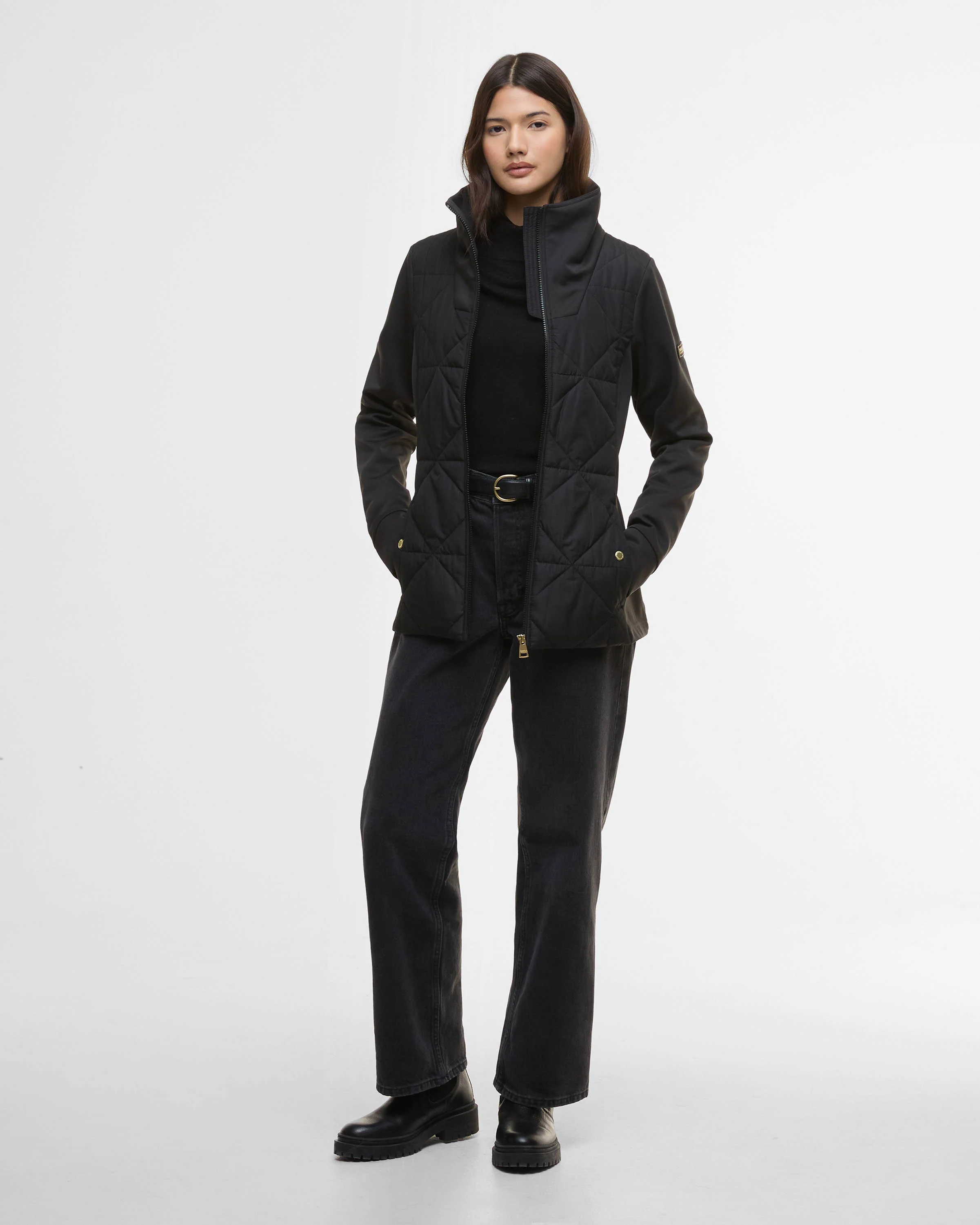 Barbour International Kya Womens Quilted Sweat - Black - Image 3