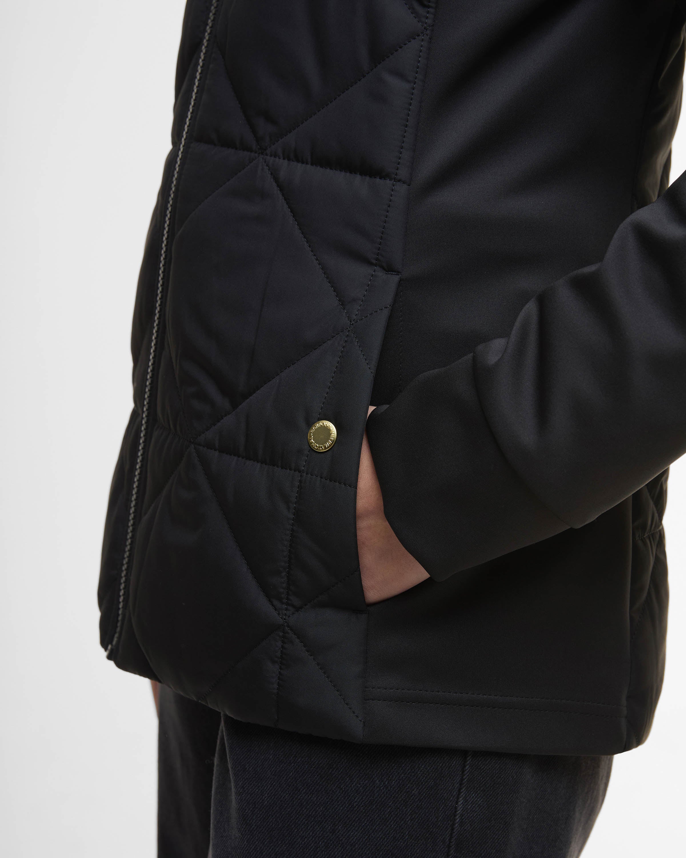 Barbour International Kya Womens Quilted Sweat - Black - Image 4