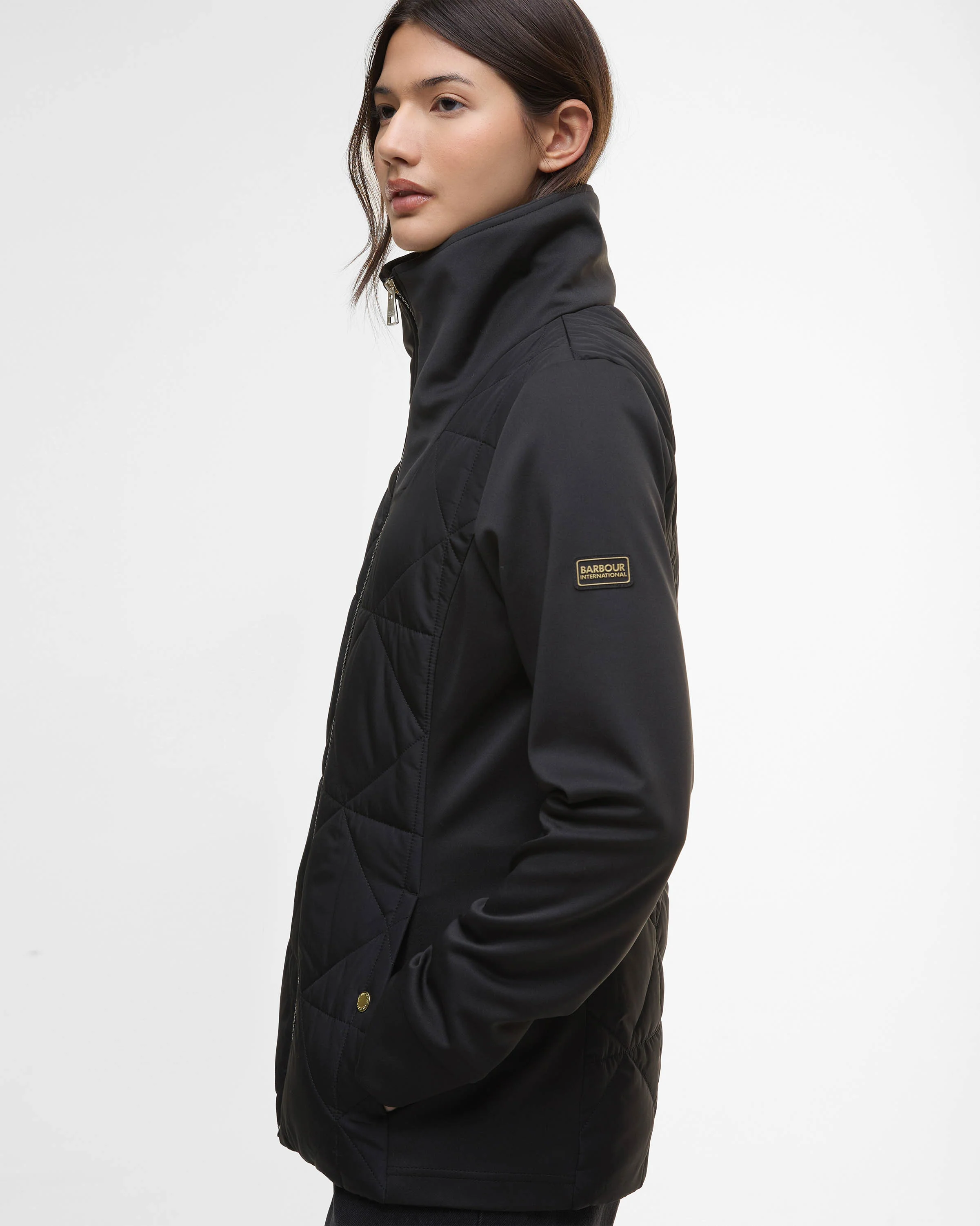 Barbour International Kya Womens Quilted Sweat - Black - Image 6