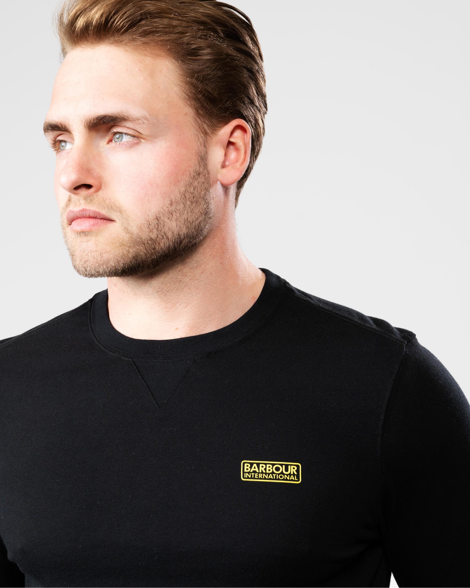Barbour International Logo Mens Long Sleeve T-Shirt - Black - Image 2