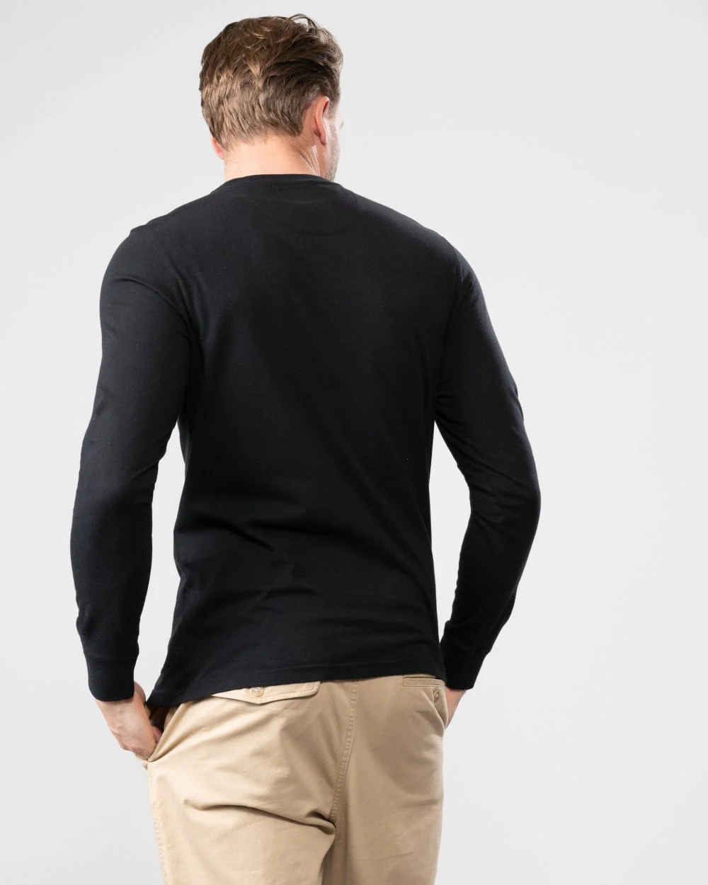 Barbour International Logo Mens Long Sleeve T-Shirt - Black - Image 5
