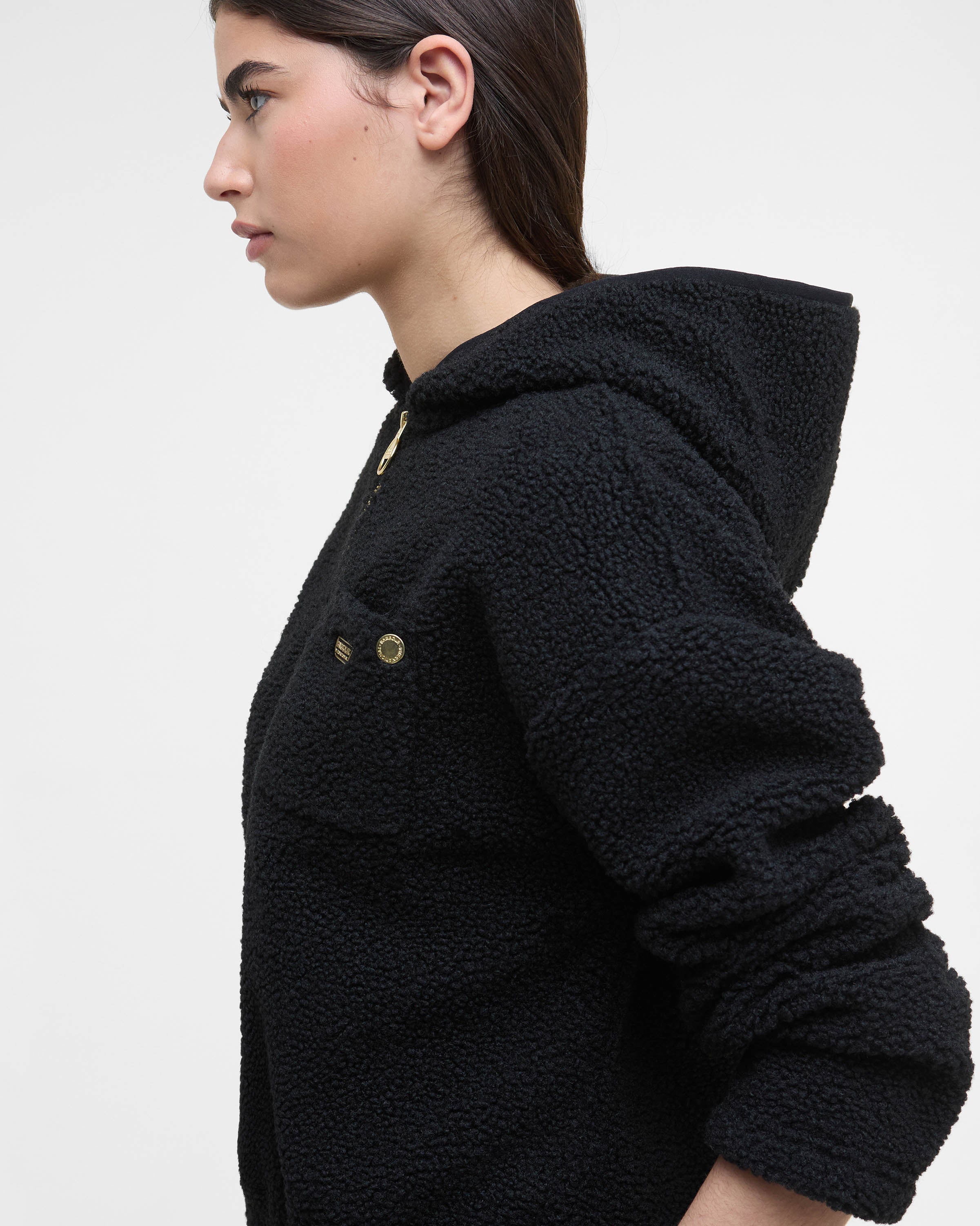 Barbour International Lola Womens Fleece Hoodie - Black - Image 4