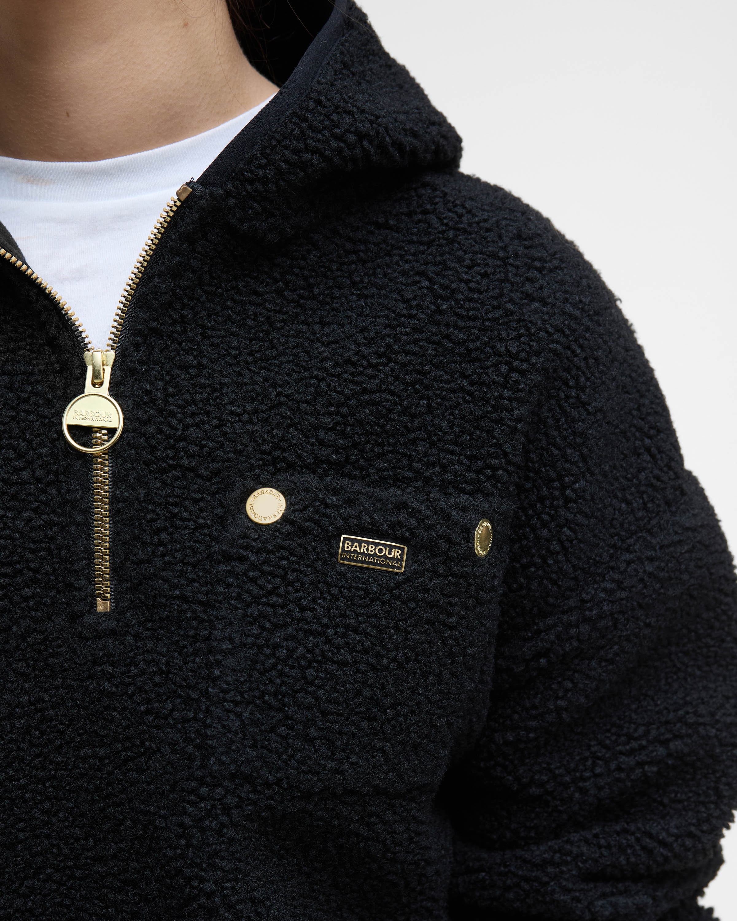 Barbour International Lola Womens Fleece Hoodie - Black - Image 5