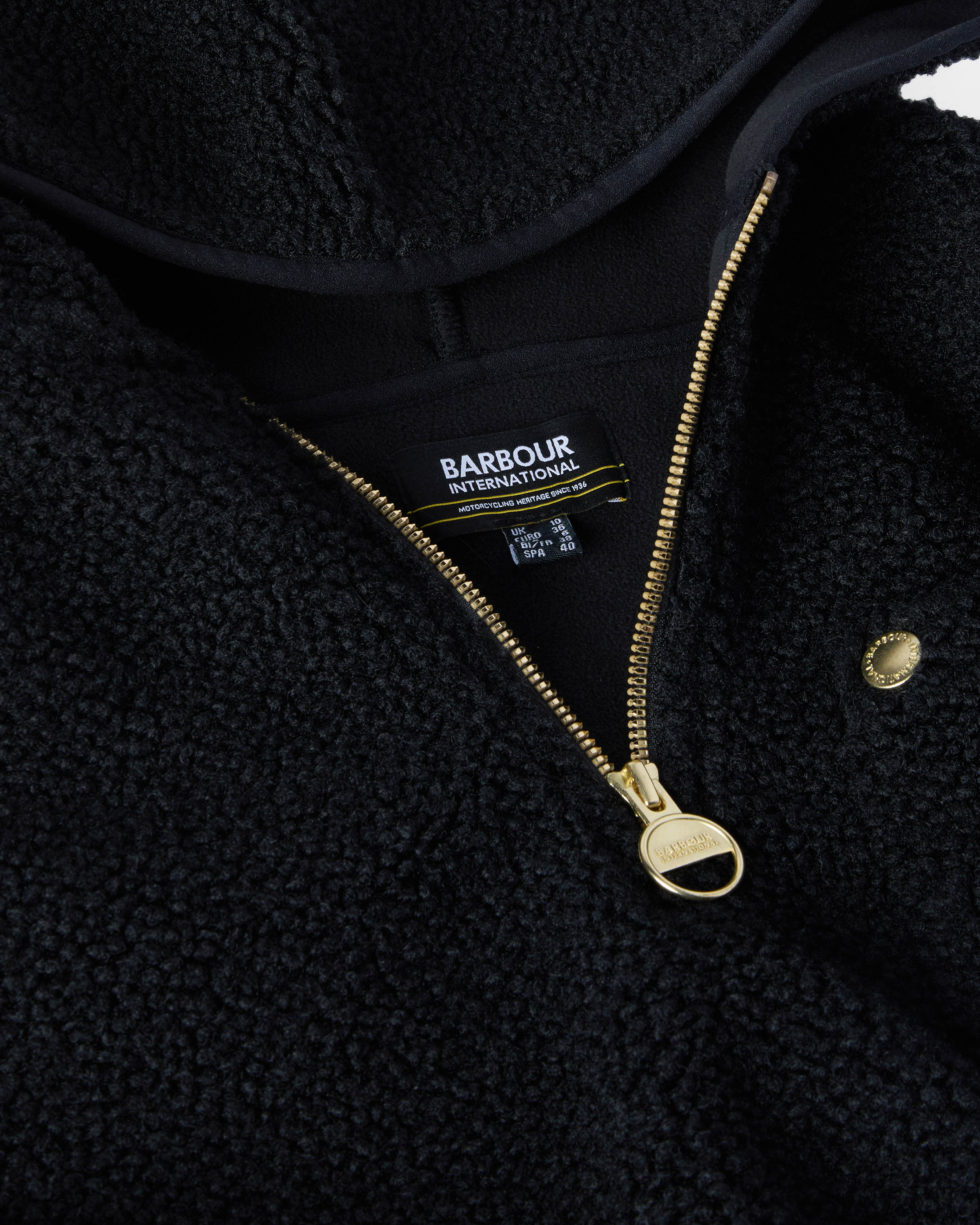 Barbour International Lola Womens Fleece Hoodie - Black - Image 7