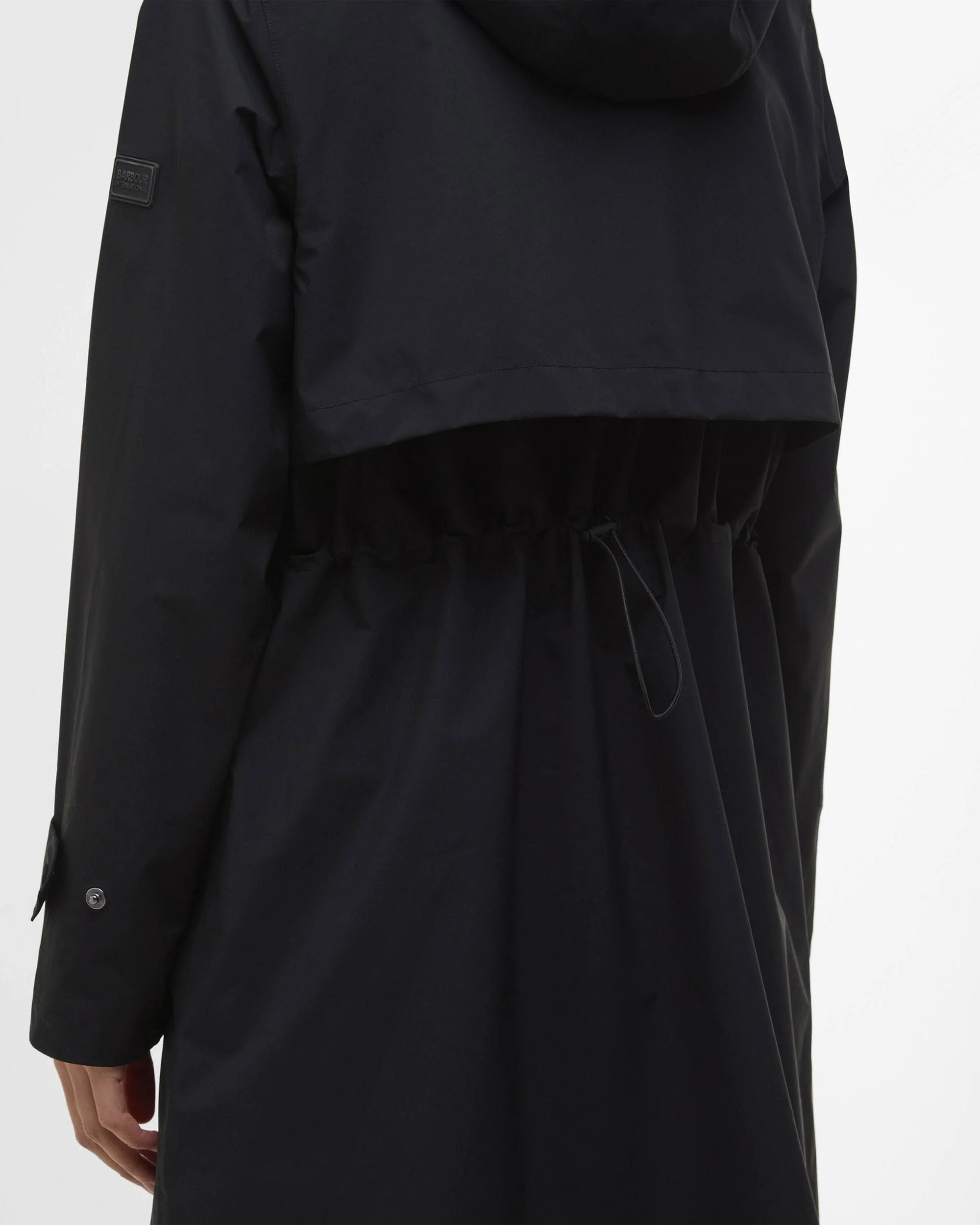 Barbour International Long Kyra Womens Waterproof Jacket - Black - Image 4