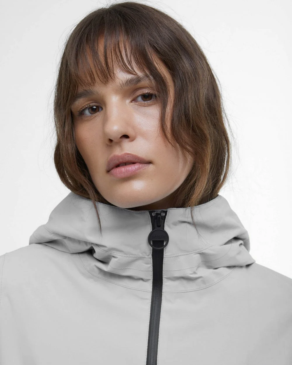 Barbour International Long Kyra Womens Waterproof Jacket - Light Steel Blue - Image 3