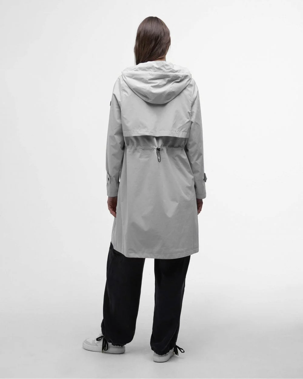 Barbour International Long Kyra Womens Waterproof Jacket - Light Steel Blue - Image 6
